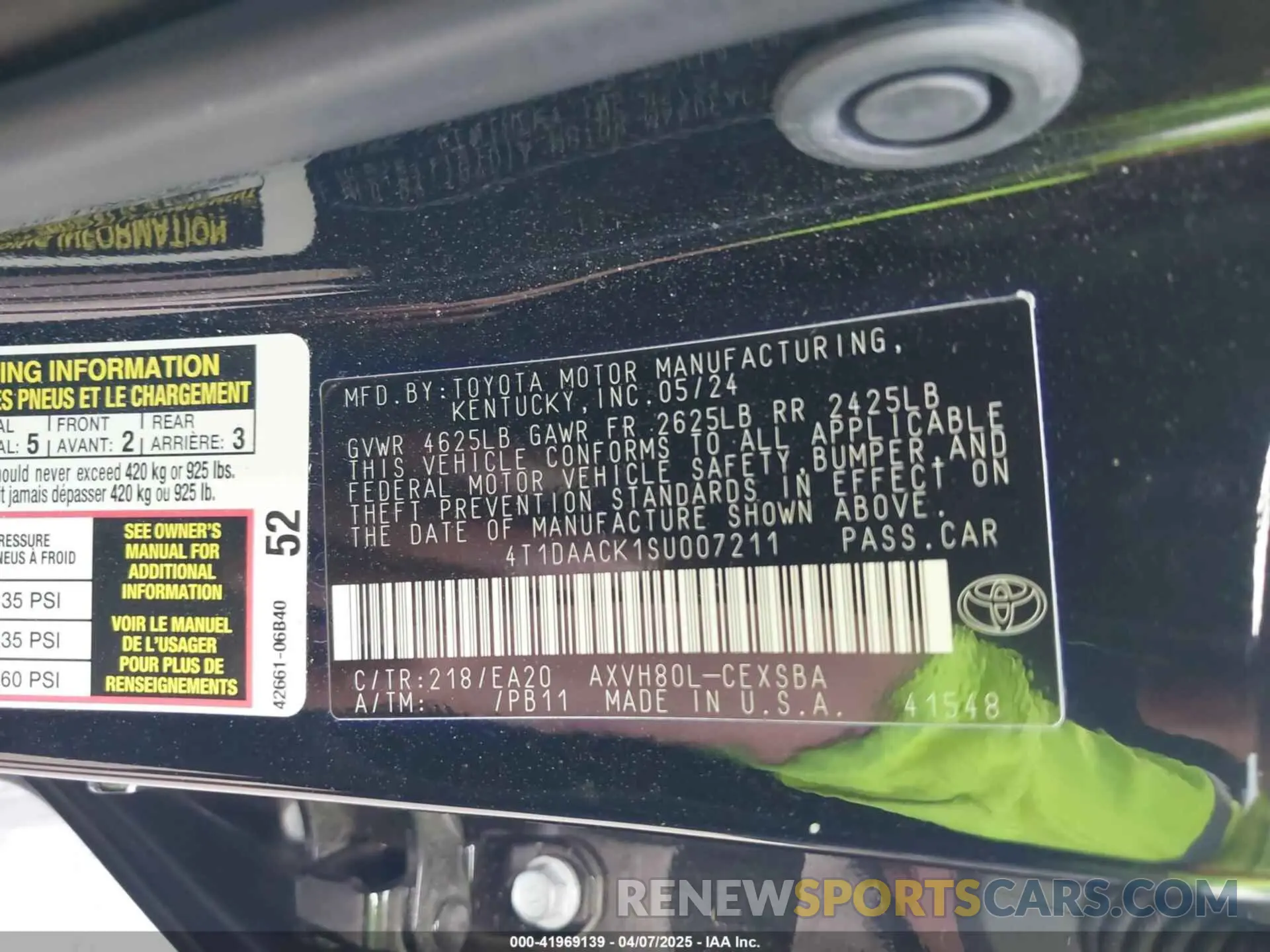 9 Photograph of a damaged car 4T1DAACK1SU007211 TOYOTA CAMRY 2025