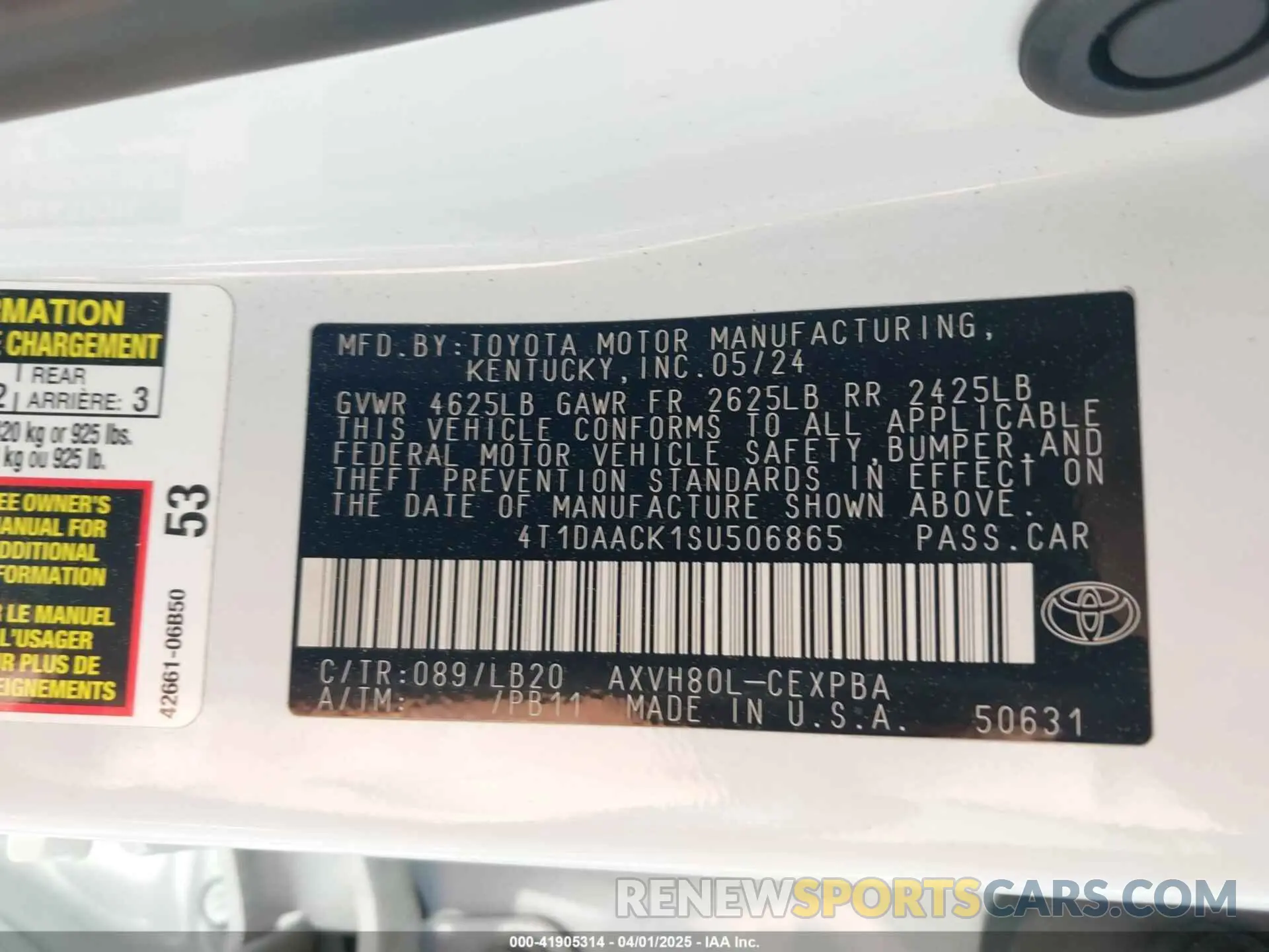 9 Photograph of a damaged car 4T1DAACK1SU506865 TOYOTA CAMRY 2025