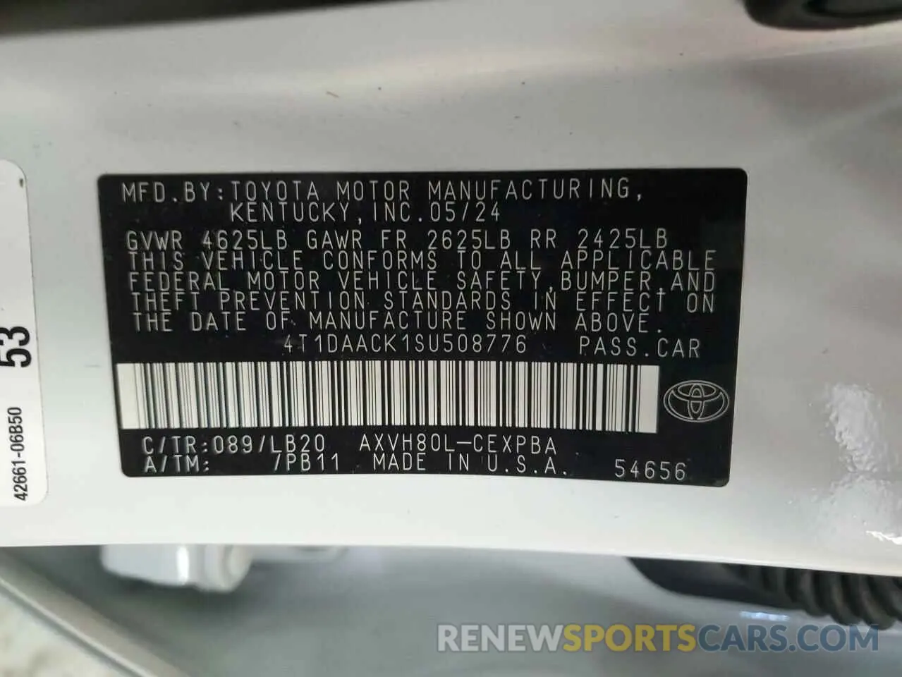 13 Photograph of a damaged car 4T1DAACK1SU508776 TOYOTA CAMRY 2025