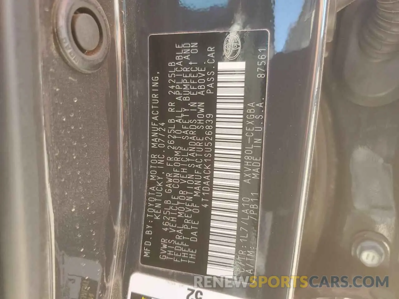 13 Photograph of a damaged car 4T1DAACK1SU526839 TOYOTA CAMRY 2025