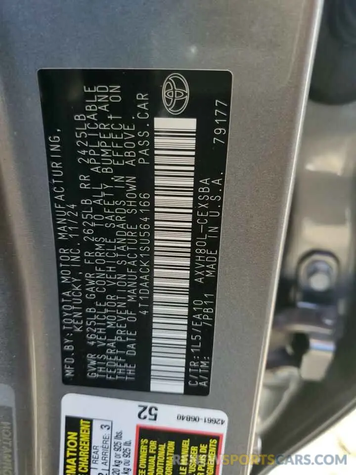 12 Photograph of a damaged car 4T1DAACK1SU564166 TOYOTA CAMRY 2025