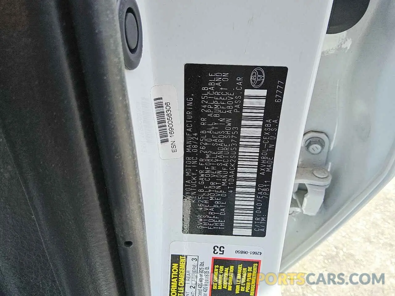 12 Photograph of a damaged car 4T1DAACK2SU537753 TOYOTA CAMRY 2025