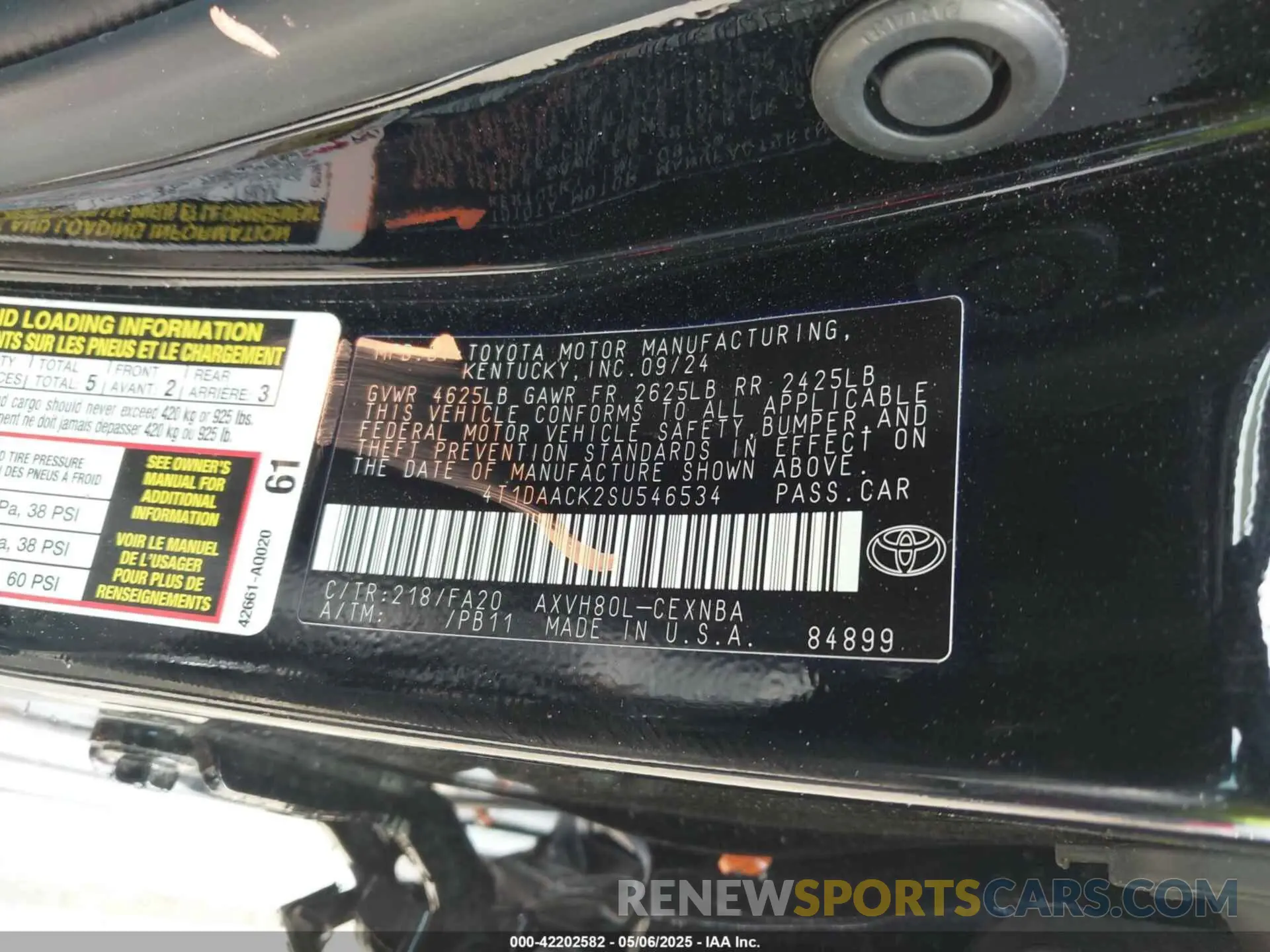 9 Photograph of a damaged car 4T1DAACK2SU546534 TOYOTA CAMRY 2025