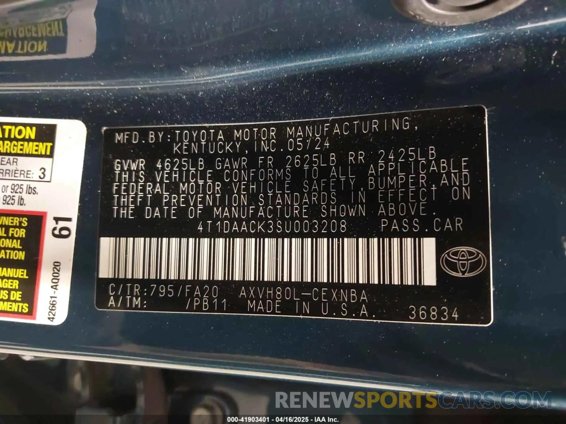 9 Photograph of a damaged car 4T1DAACK3SU003208 TOYOTA CAMRY 2025