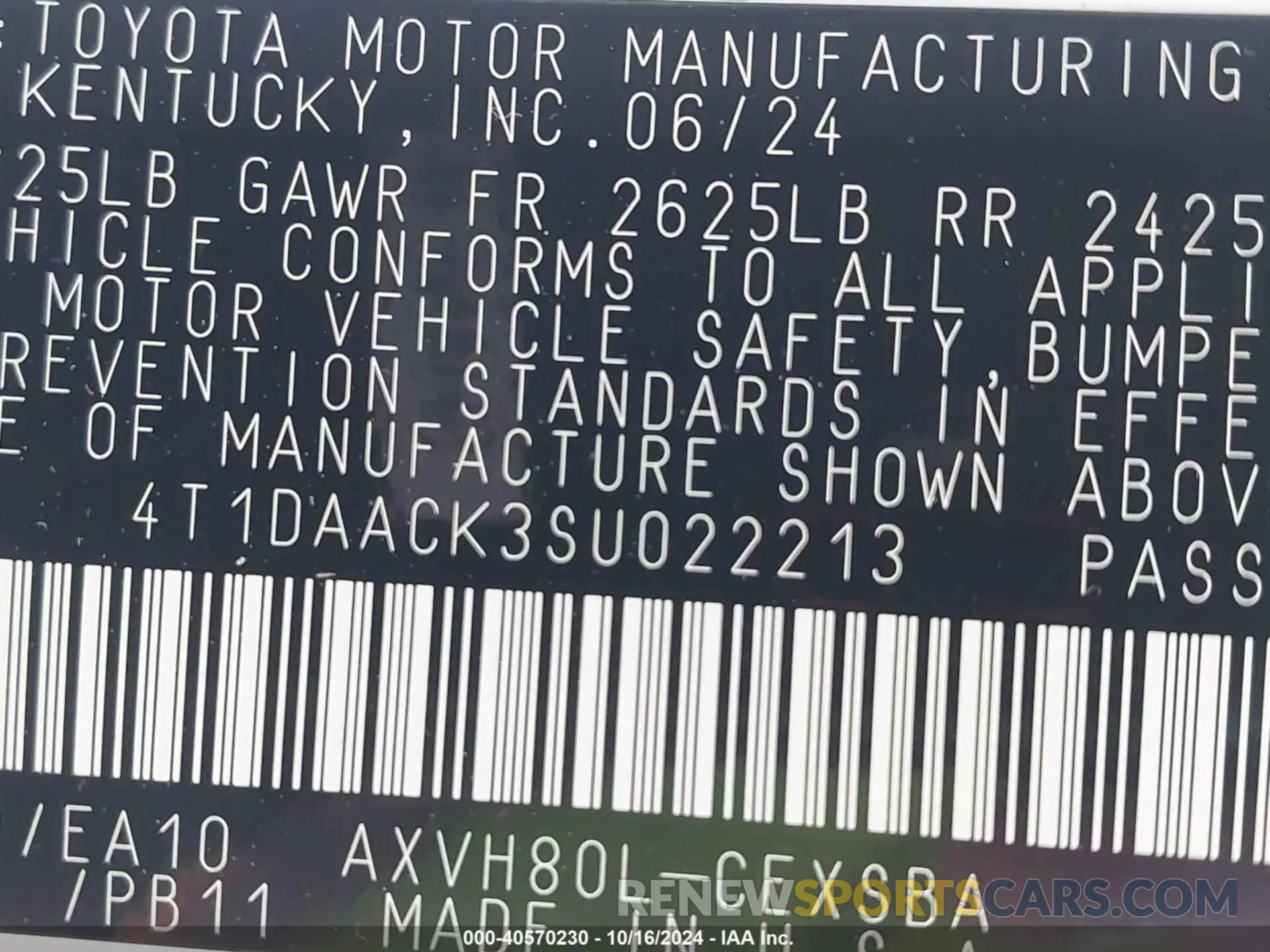 9 Photograph of a damaged car 4T1DAACK3SU022213 TOYOTA CAMRY 2025