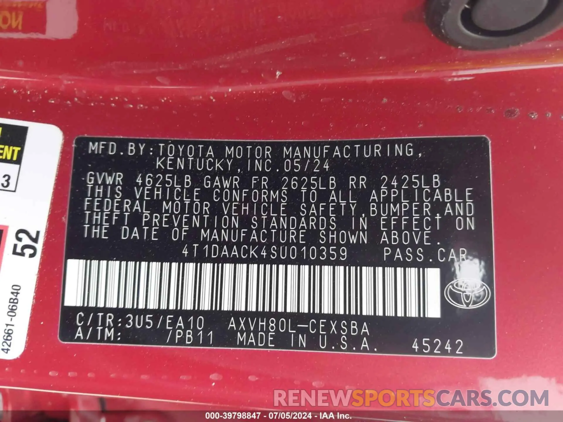 9 Photograph of a damaged car 4T1DAACK4SU010359 TOYOTA CAMRY 2025