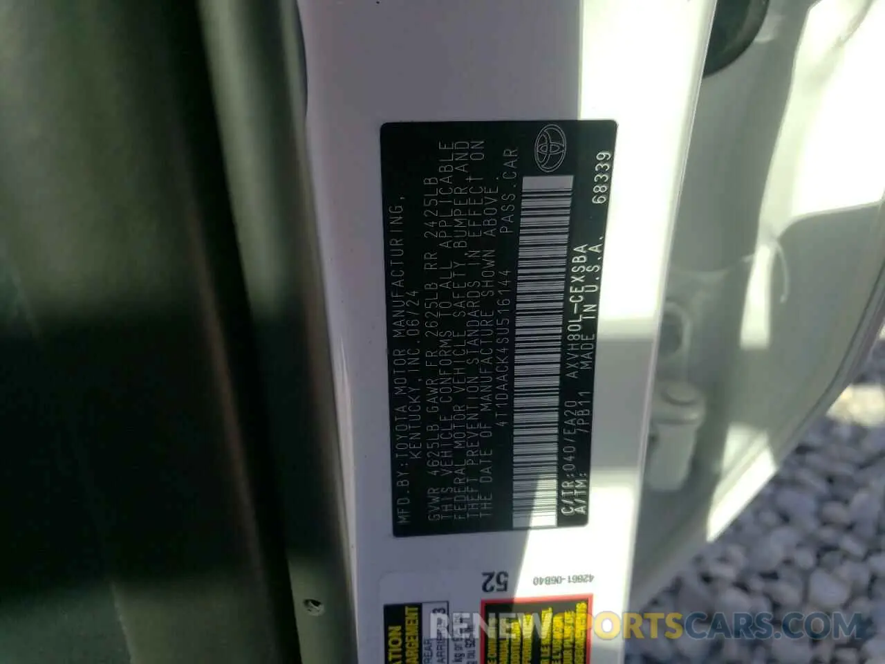 12 Photograph of a damaged car 4T1DAACK4SU516144 TOYOTA CAMRY 2025