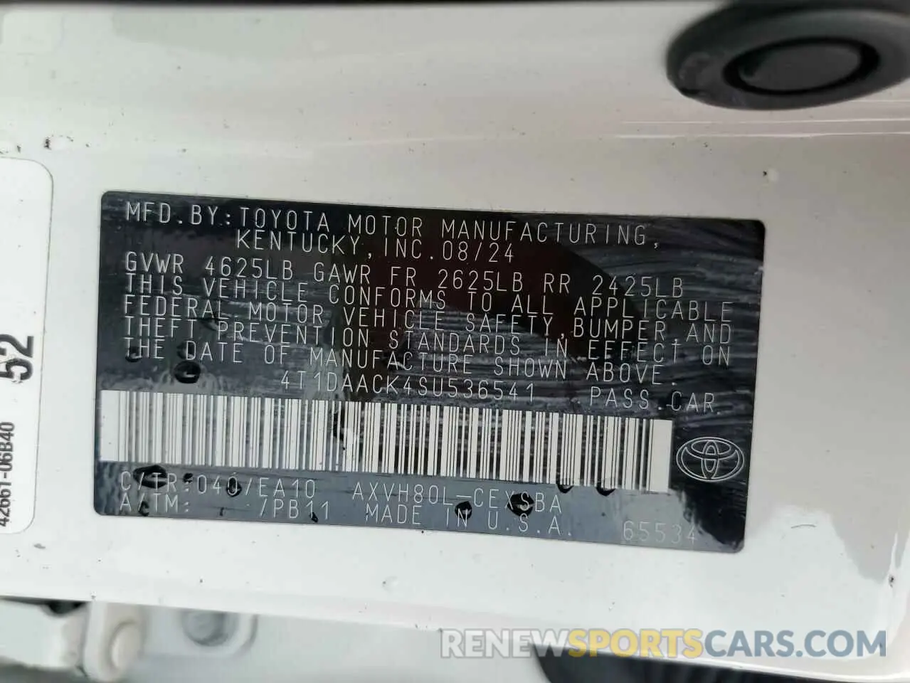 13 Photograph of a damaged car 4T1DAACK4SU536541 TOYOTA CAMRY 2025