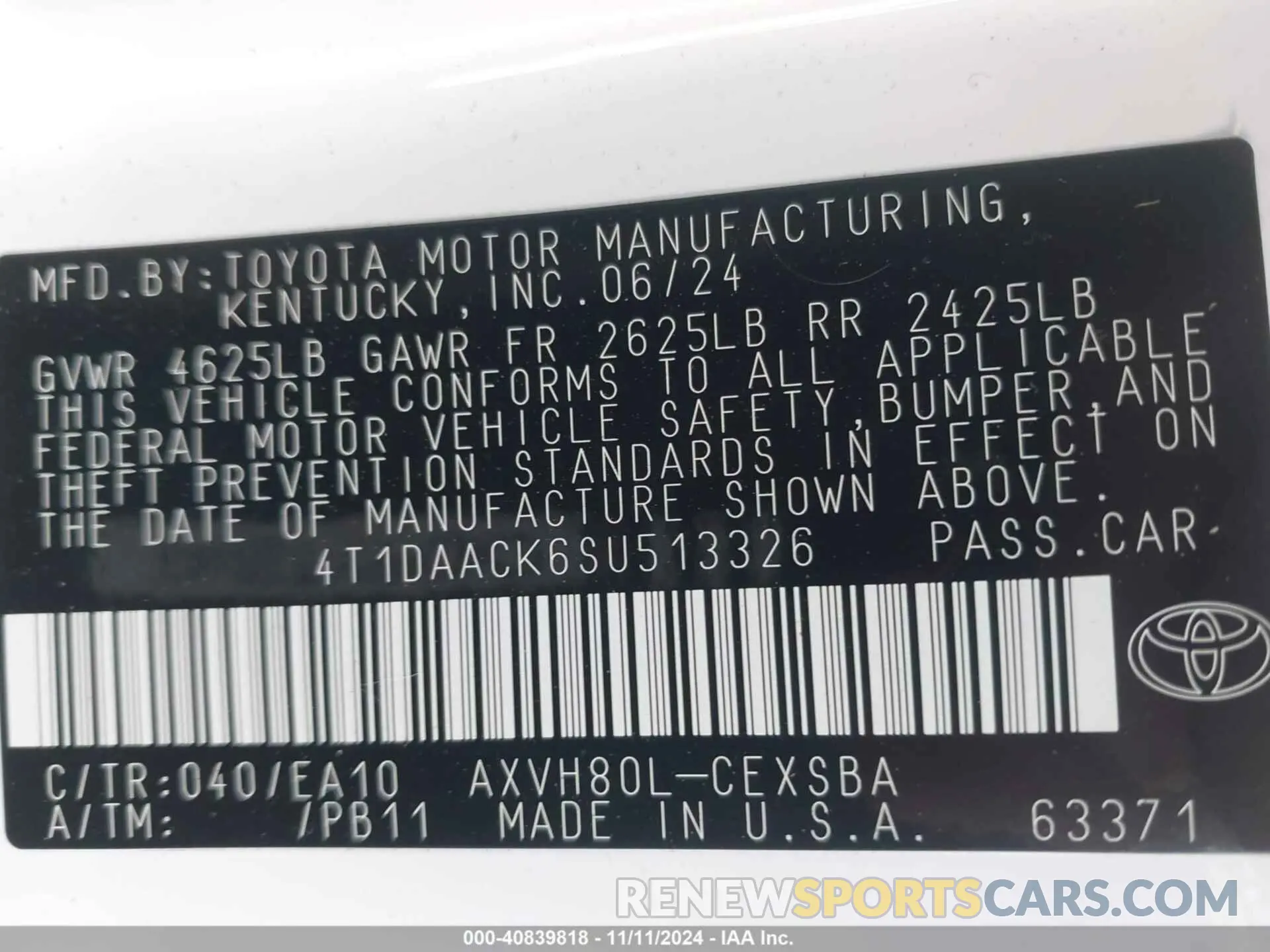 9 Photograph of a damaged car 4T1DAACK6SU513326 TOYOTA CAMRY 2025