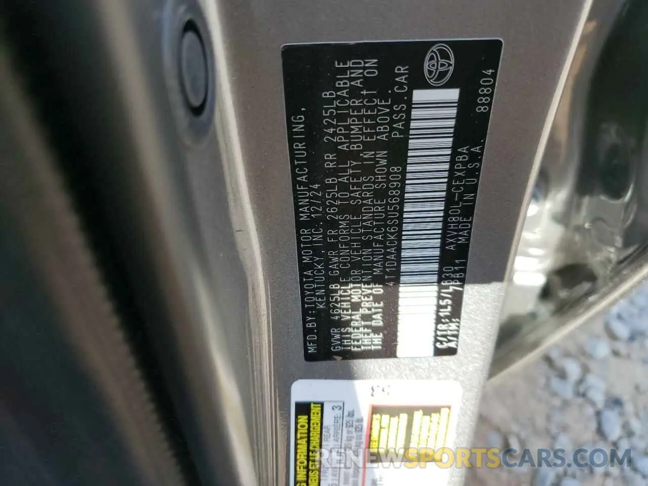 14 Photograph of a damaged car 4T1DAACK6SU568908 TOYOTA CAMRY 2025