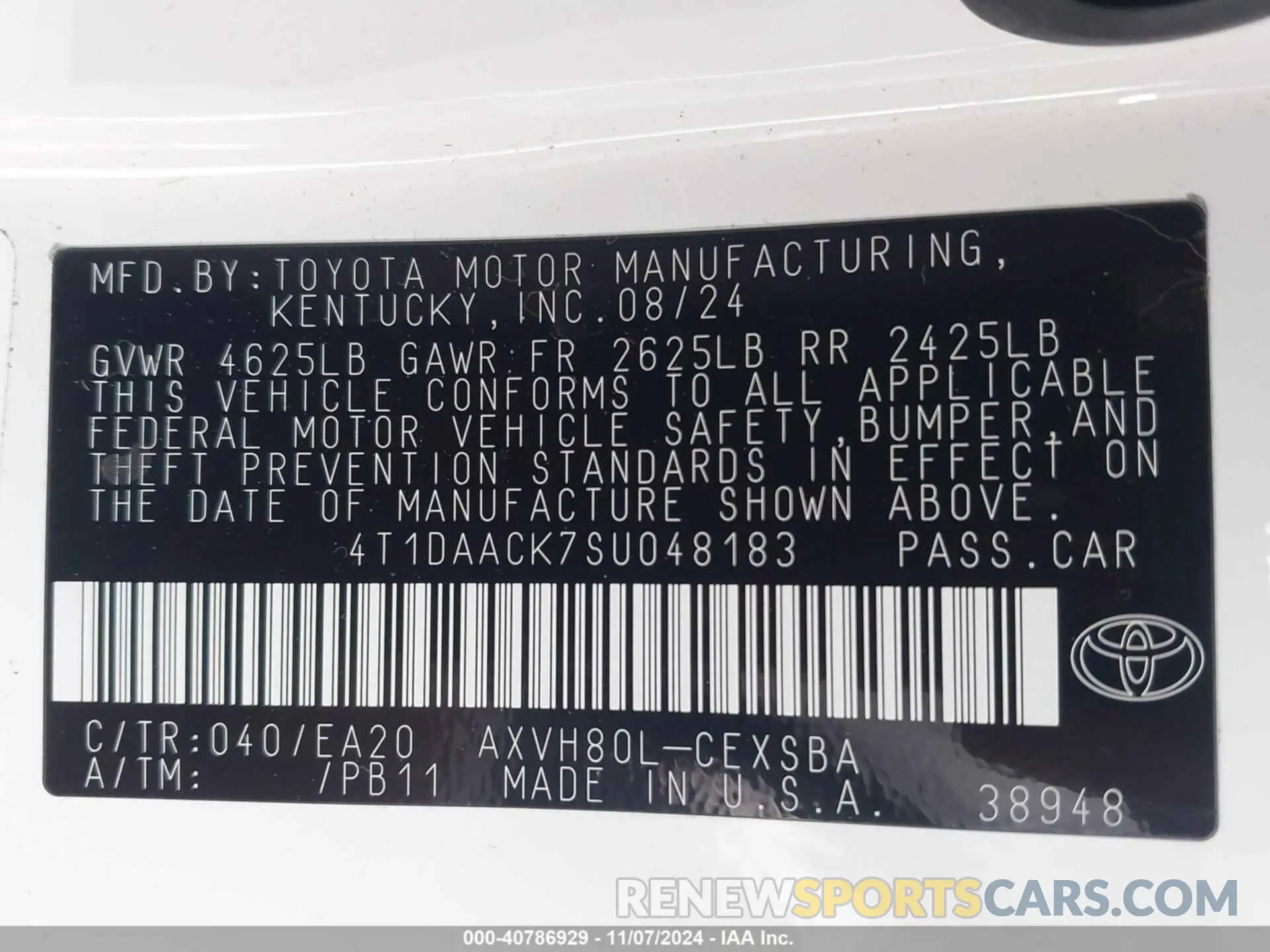 9 Photograph of a damaged car 4T1DAACK7SU048183 TOYOTA CAMRY 2025