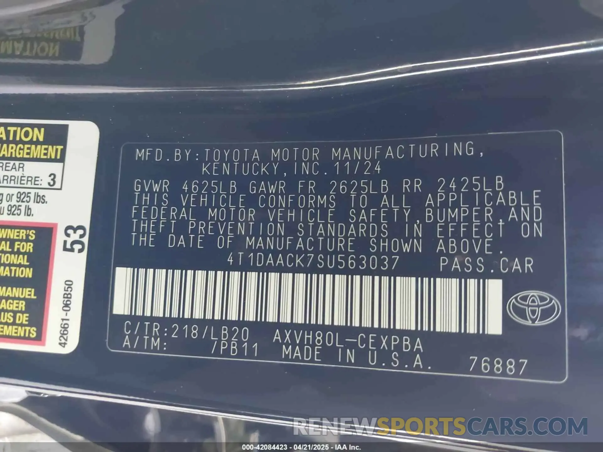 9 Photograph of a damaged car 4T1DAACK7SU563037 TOYOTA CAMRY 2025