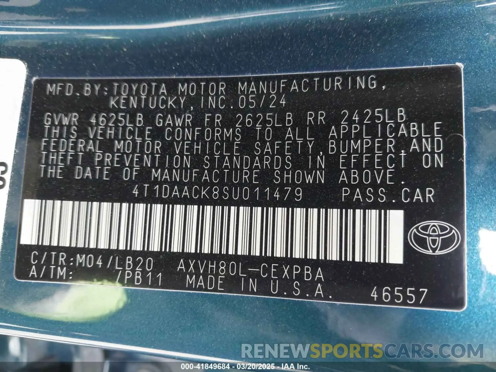 9 Photograph of a damaged car 4T1DAACK8SU011479 TOYOTA CAMRY 2025