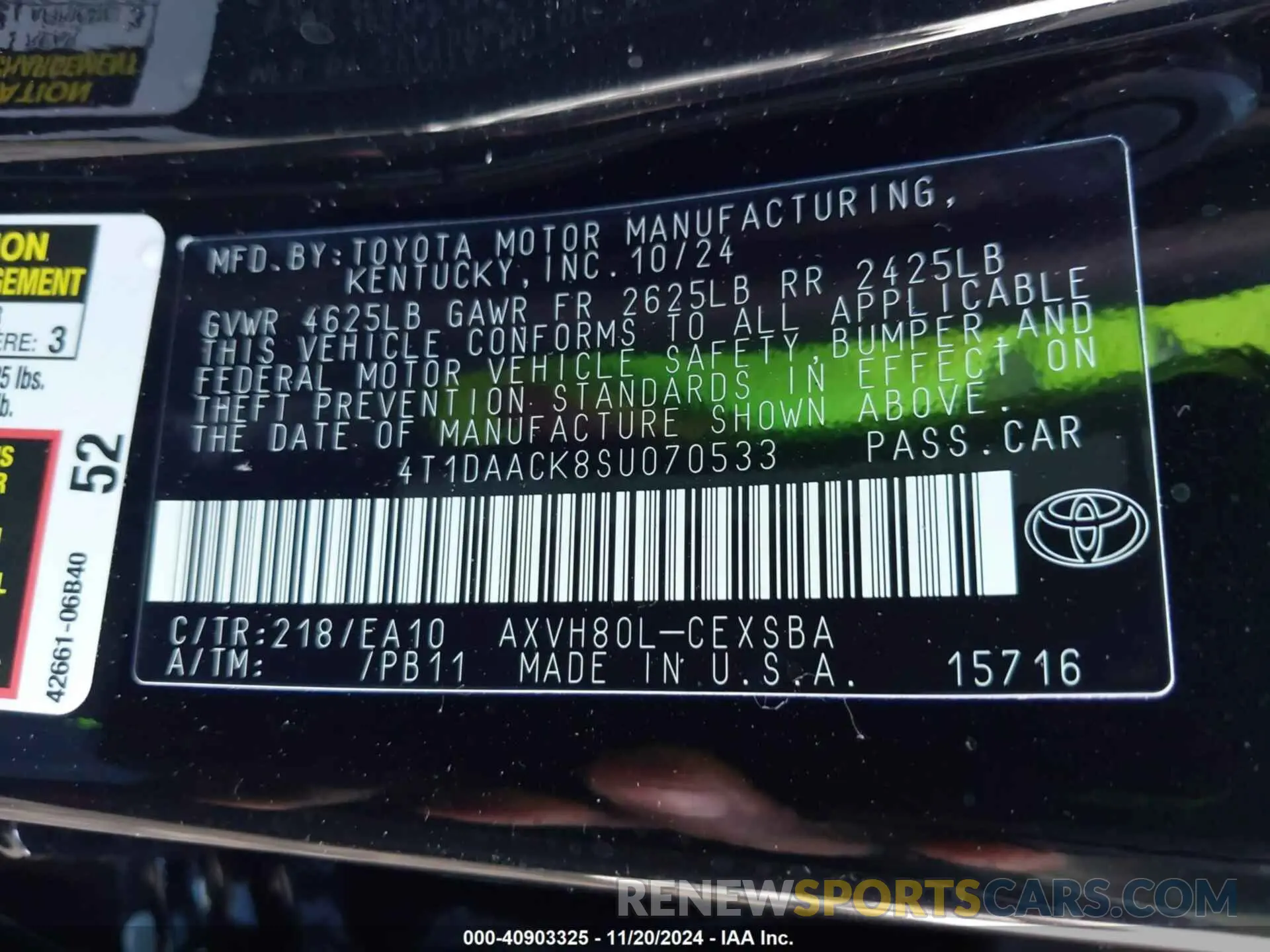 9 Photograph of a damaged car 4T1DAACK8SU070533 TOYOTA CAMRY 2025