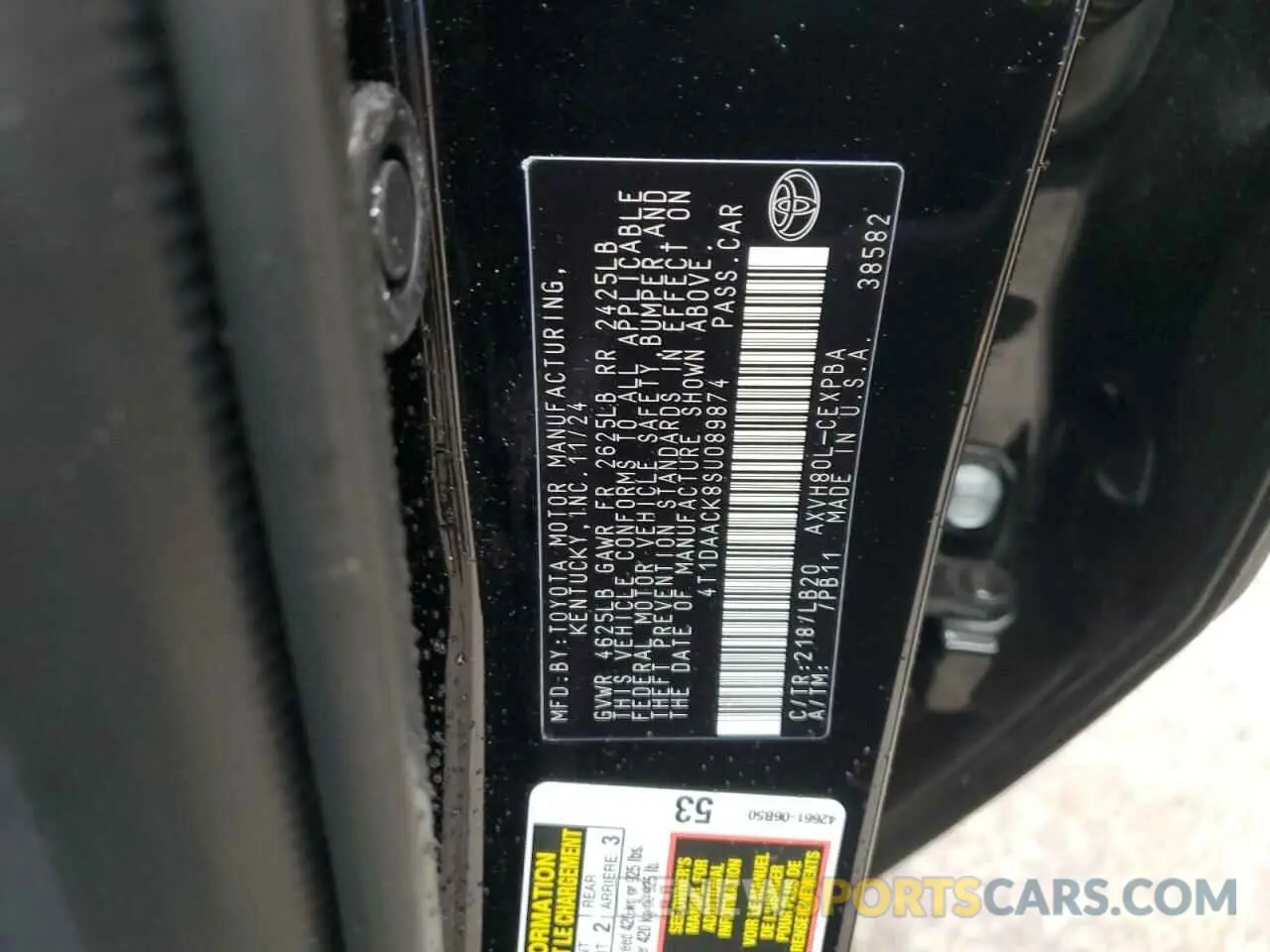 13 Photograph of a damaged car 4T1DAACK8SU089874 TOYOTA CAMRY 2025