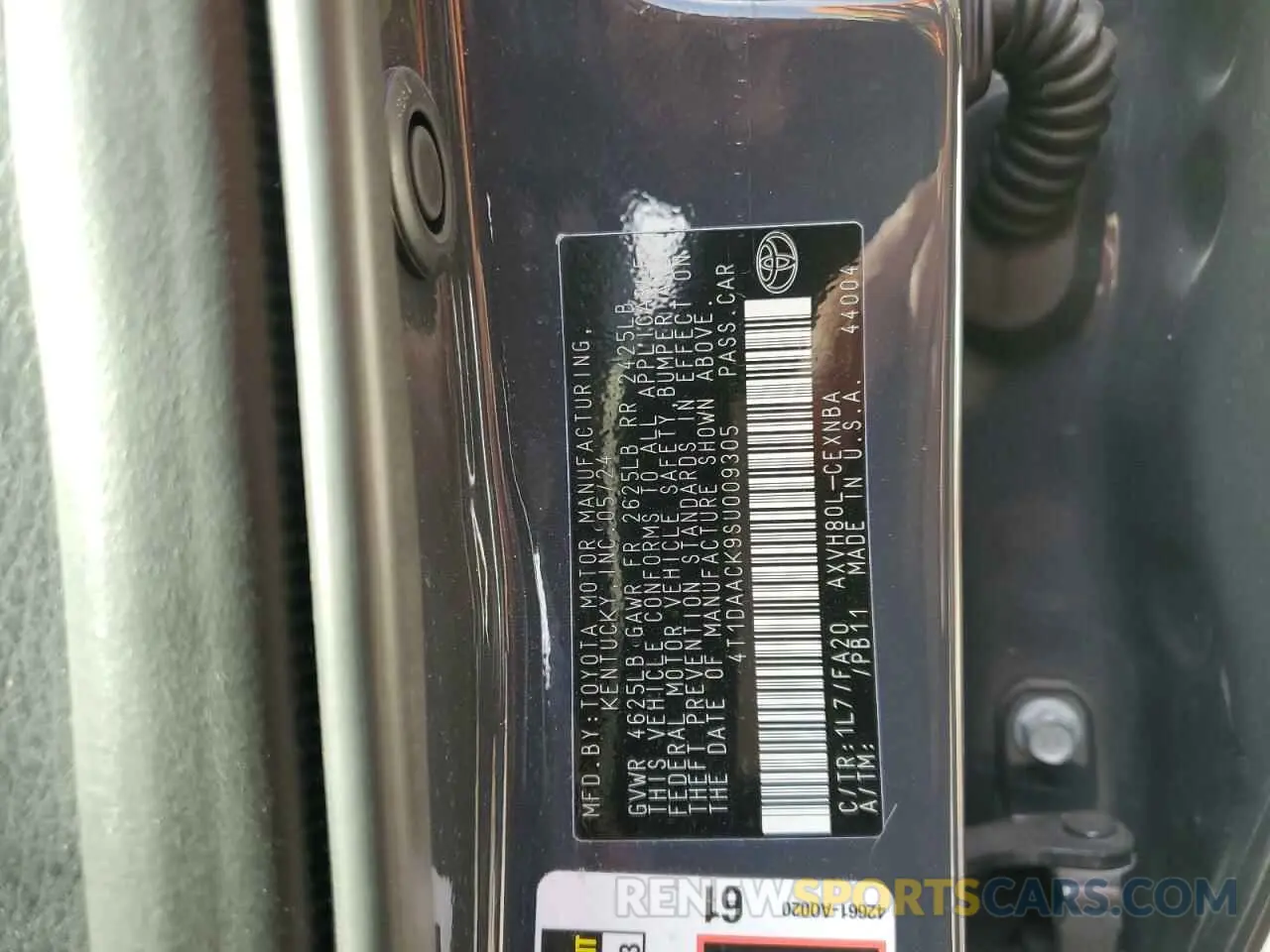 12 Photograph of a damaged car 4T1DAACK9SU009305 TOYOTA CAMRY 2025