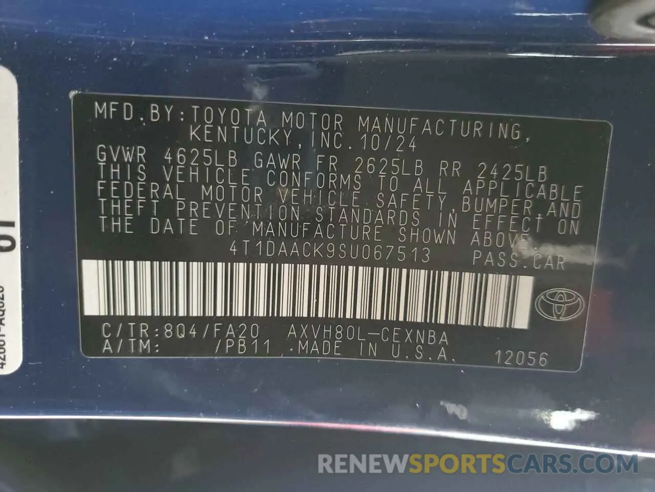 14 Photograph of a damaged car 4T1DAACK9SU067513 TOYOTA CAMRY 2025
