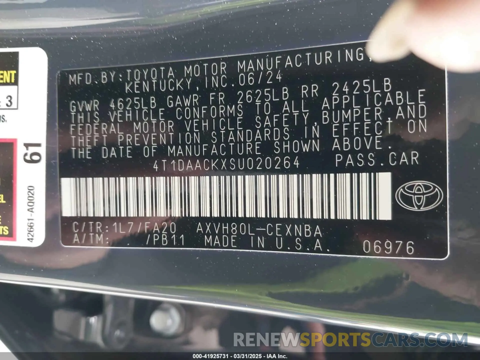 9 Photograph of a damaged car 4T1DAACKXSU020264 TOYOTA CAMRY 2025