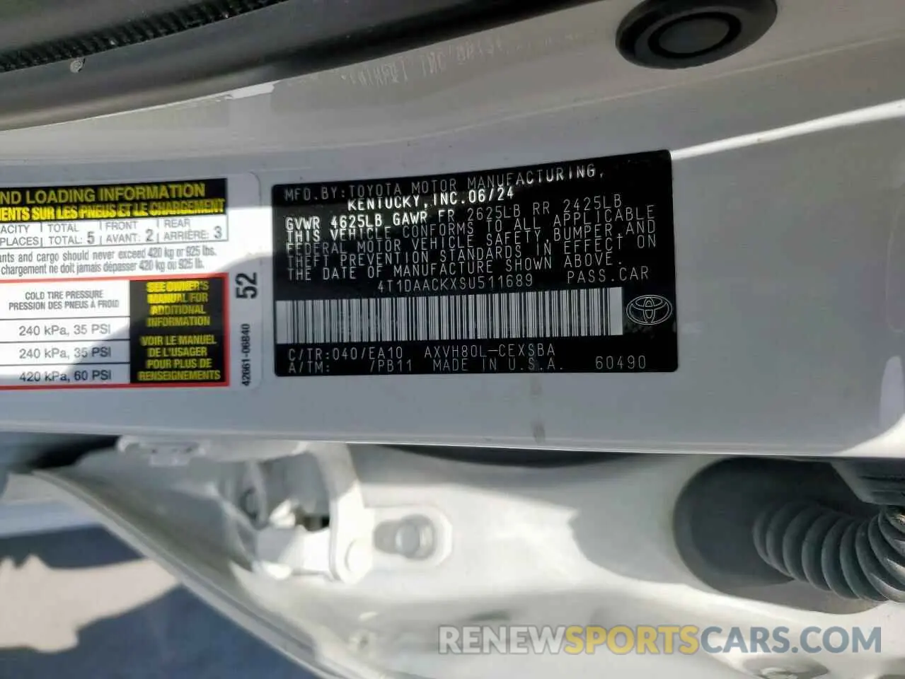 13 Photograph of a damaged car 4T1DAACKXSU511689 TOYOTA CAMRY 2025