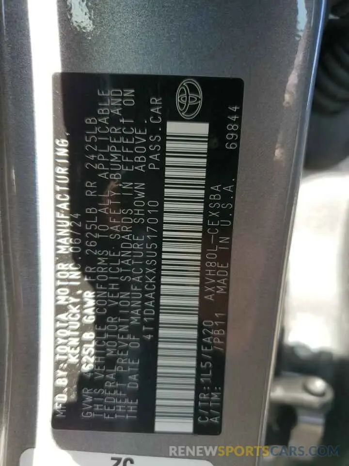 15 Photograph of a damaged car 4T1DAACKXSU517010 TOYOTA CAMRY 2025