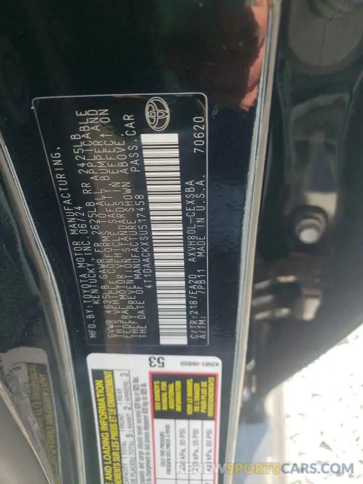 12 Photograph of a damaged car 4T1DAACKXSU517458 TOYOTA CAMRY 2025