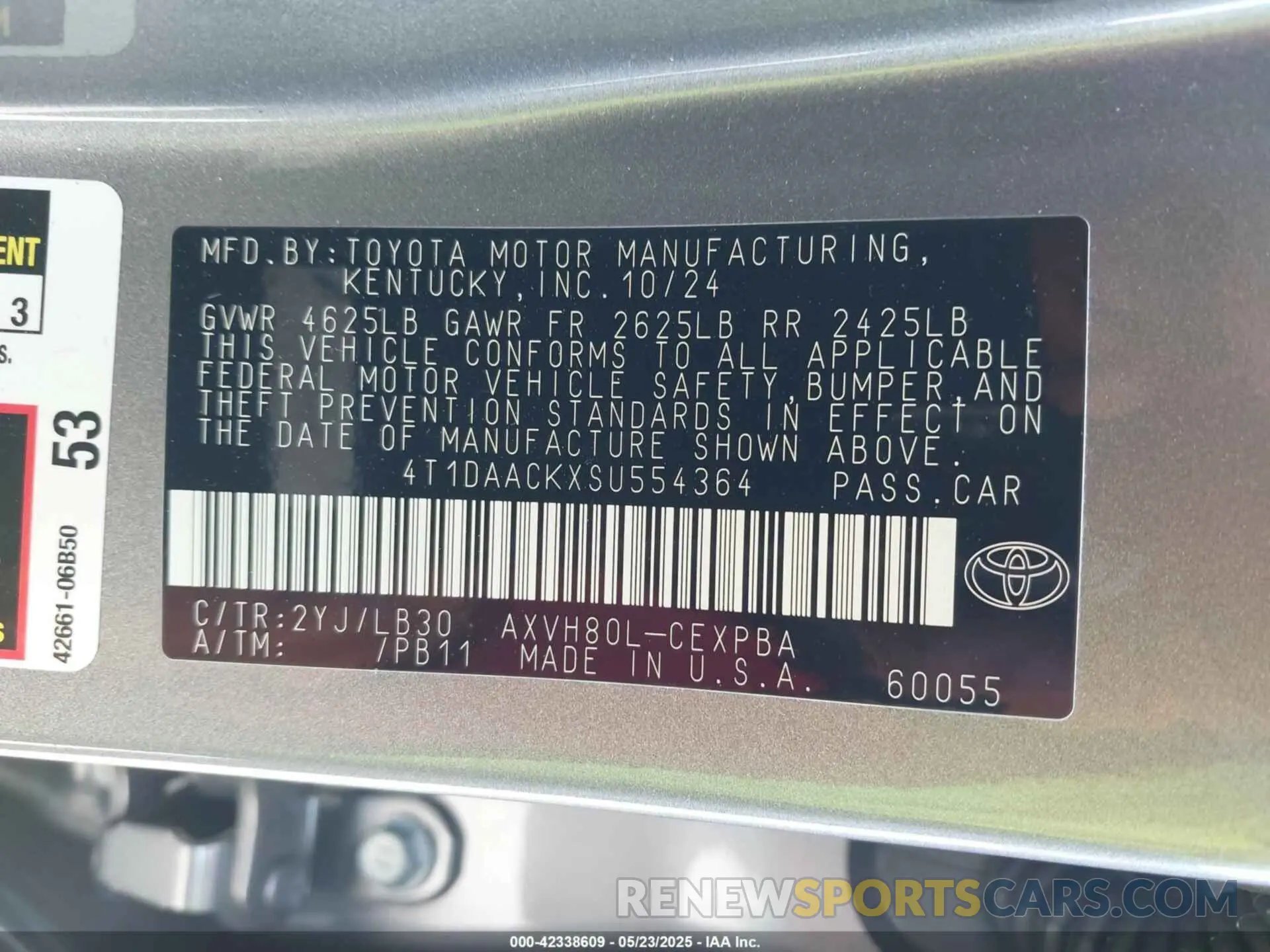 9 Photograph of a damaged car 4T1DAACKXSU554364 TOYOTA CAMRY 2025