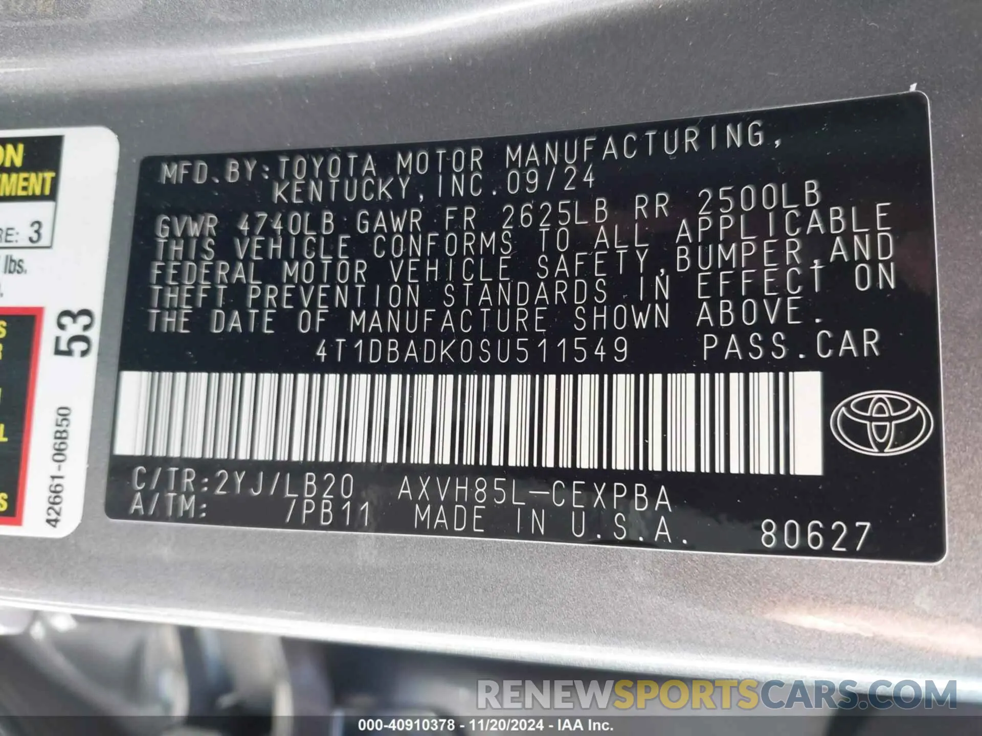 9 Photograph of a damaged car 4T1DBADK0SU511549 TOYOTA CAMRY 2025