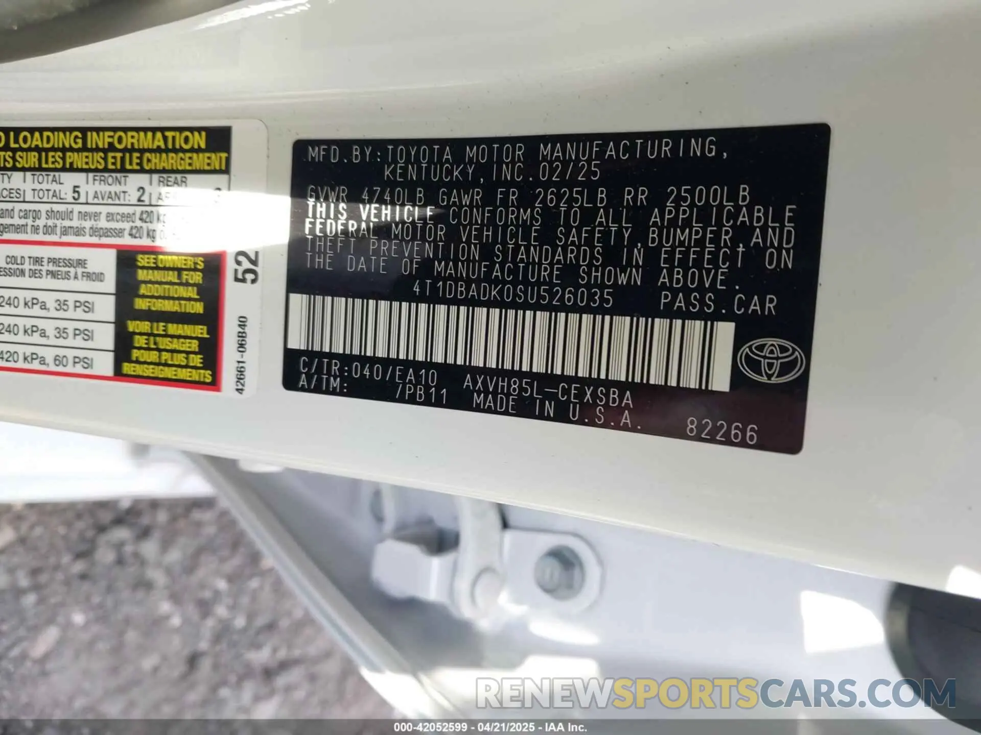 9 Photograph of a damaged car 4T1DBADK0SU526035 TOYOTA CAMRY 2025