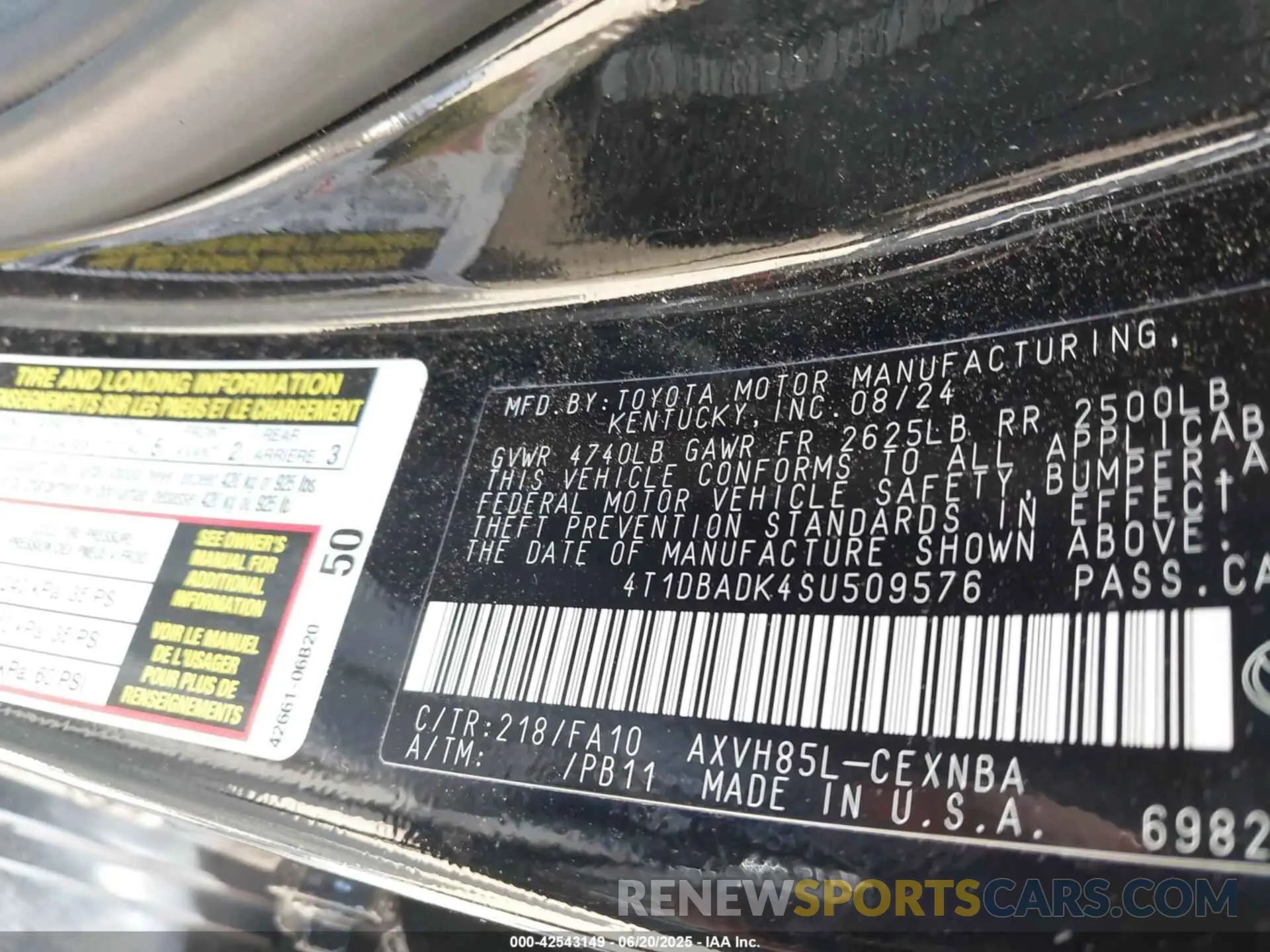 9 Photograph of a damaged car 4T1DBADK4SU509576 TOYOTA CAMRY 2025