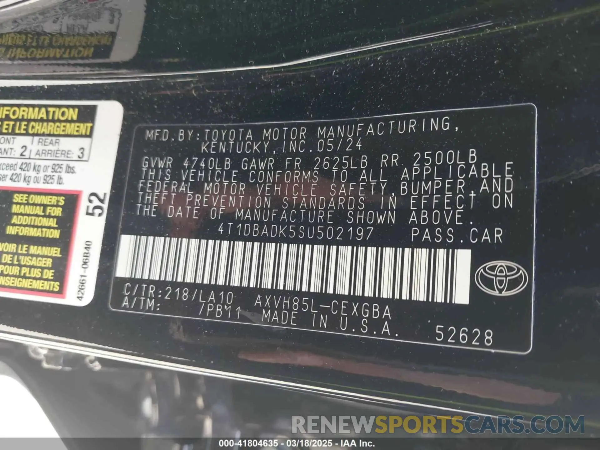 9 Photograph of a damaged car 4T1DBADK5SU502197 TOYOTA CAMRY 2025