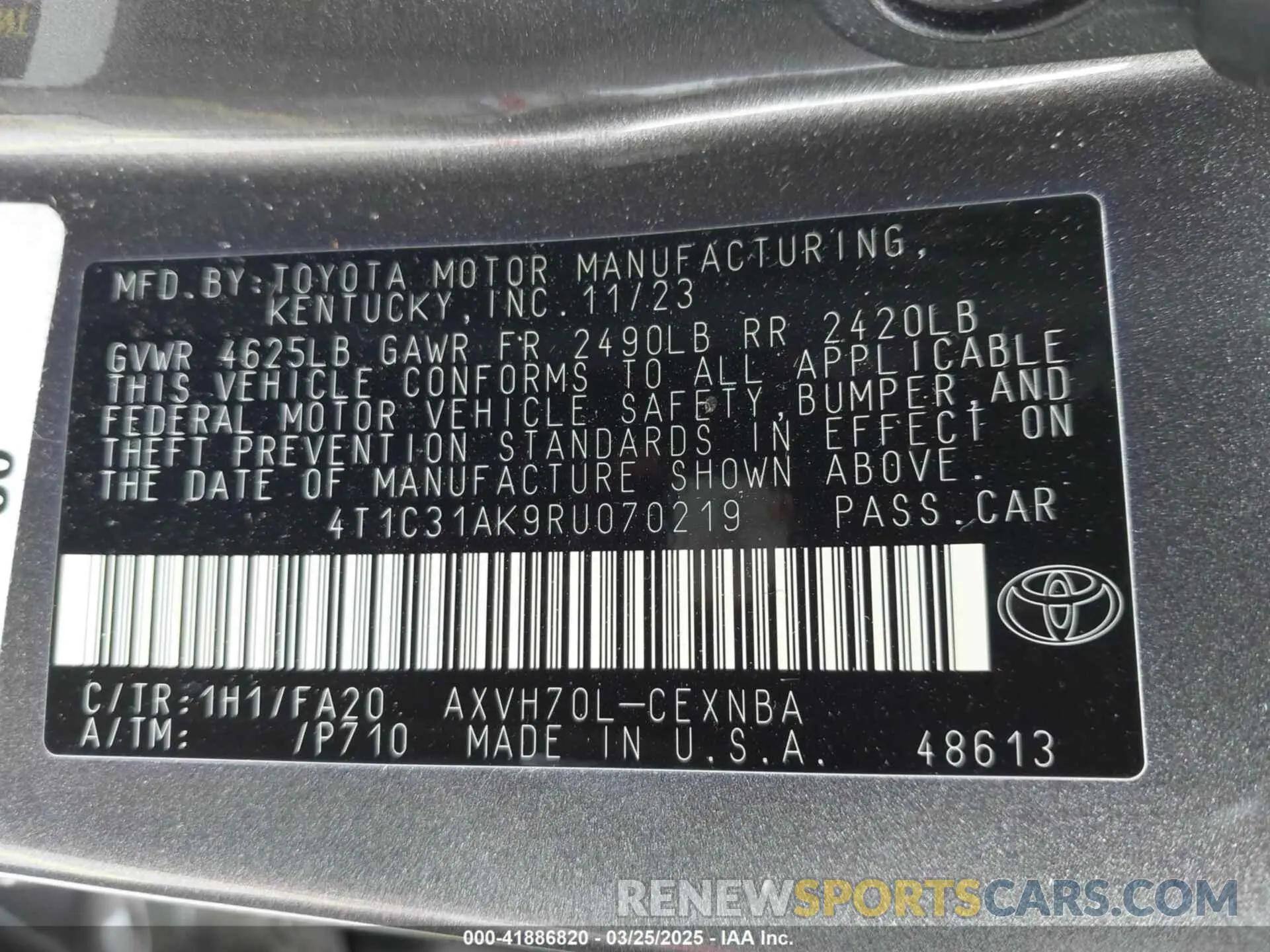 9 Photograph of a damaged car 4T1C31AK9RU070219 TOYOTA CAMRY HYBRID 2024