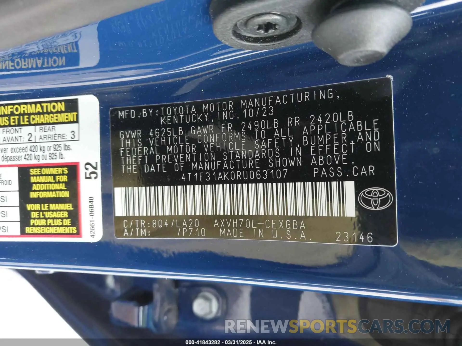 9 Photograph of a damaged car 4T1F31AK0RU063107 TOYOTA CAMRY HYBRID 2024