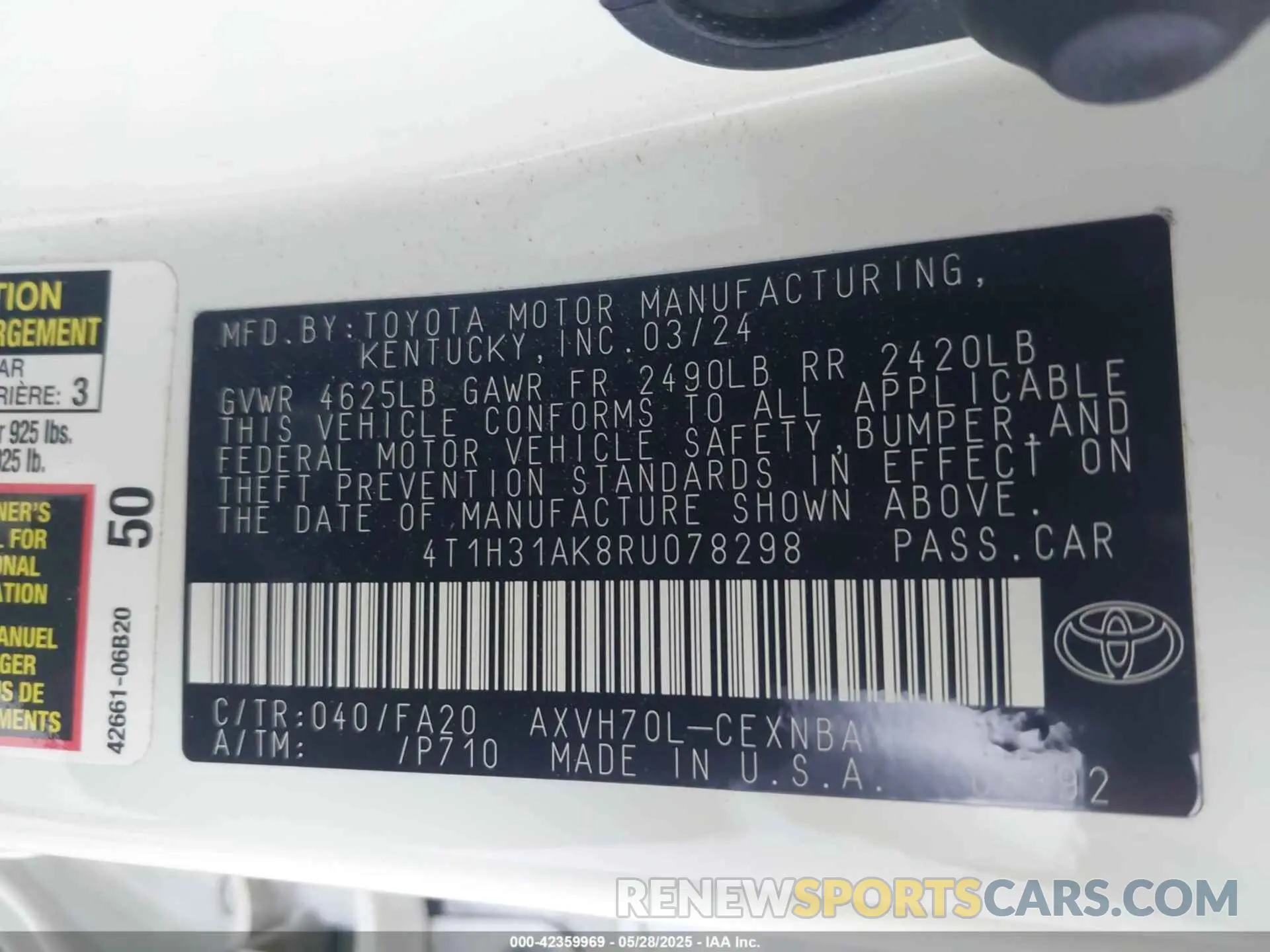 9 Photograph of a damaged car 4T1H31AK8RU078298 TOYOTA CAMRY HYBRID 2024