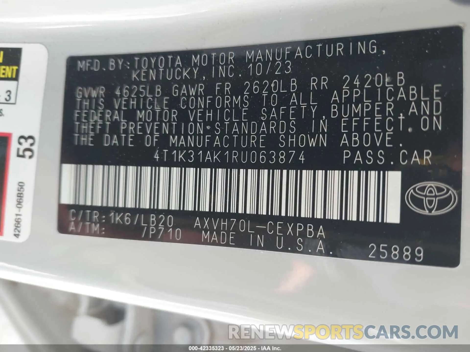 9 Photograph of a damaged car 4T1K31AK1RU063874 TOYOTA CAMRY HYBRID 2024