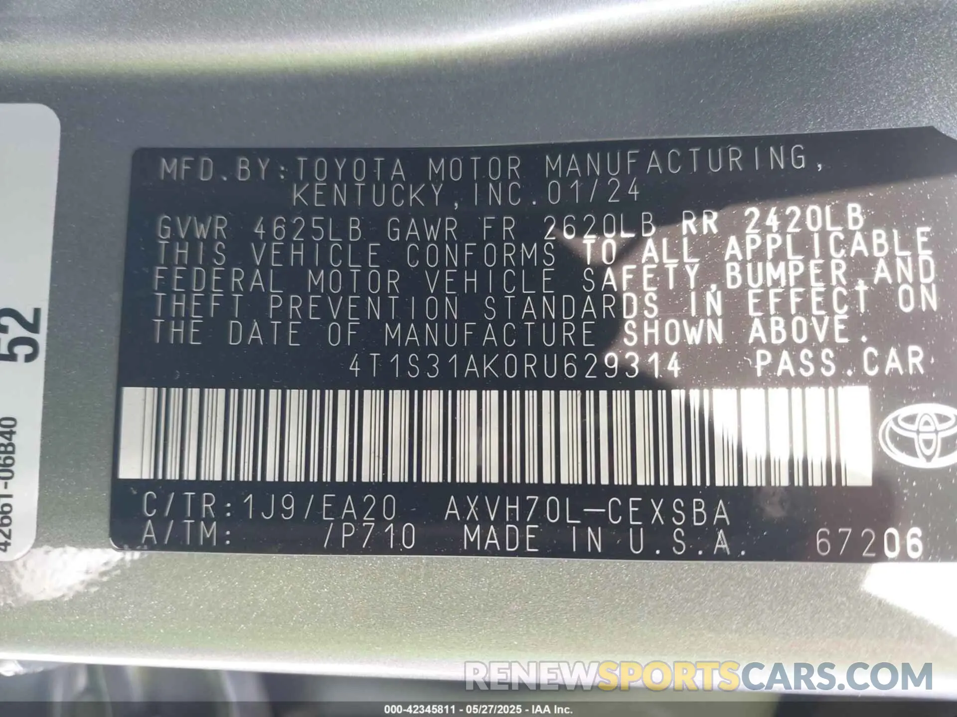 9 Photograph of a damaged car 4T1S31AK0RU629314 TOYOTA CAMRY HYBRID 2024