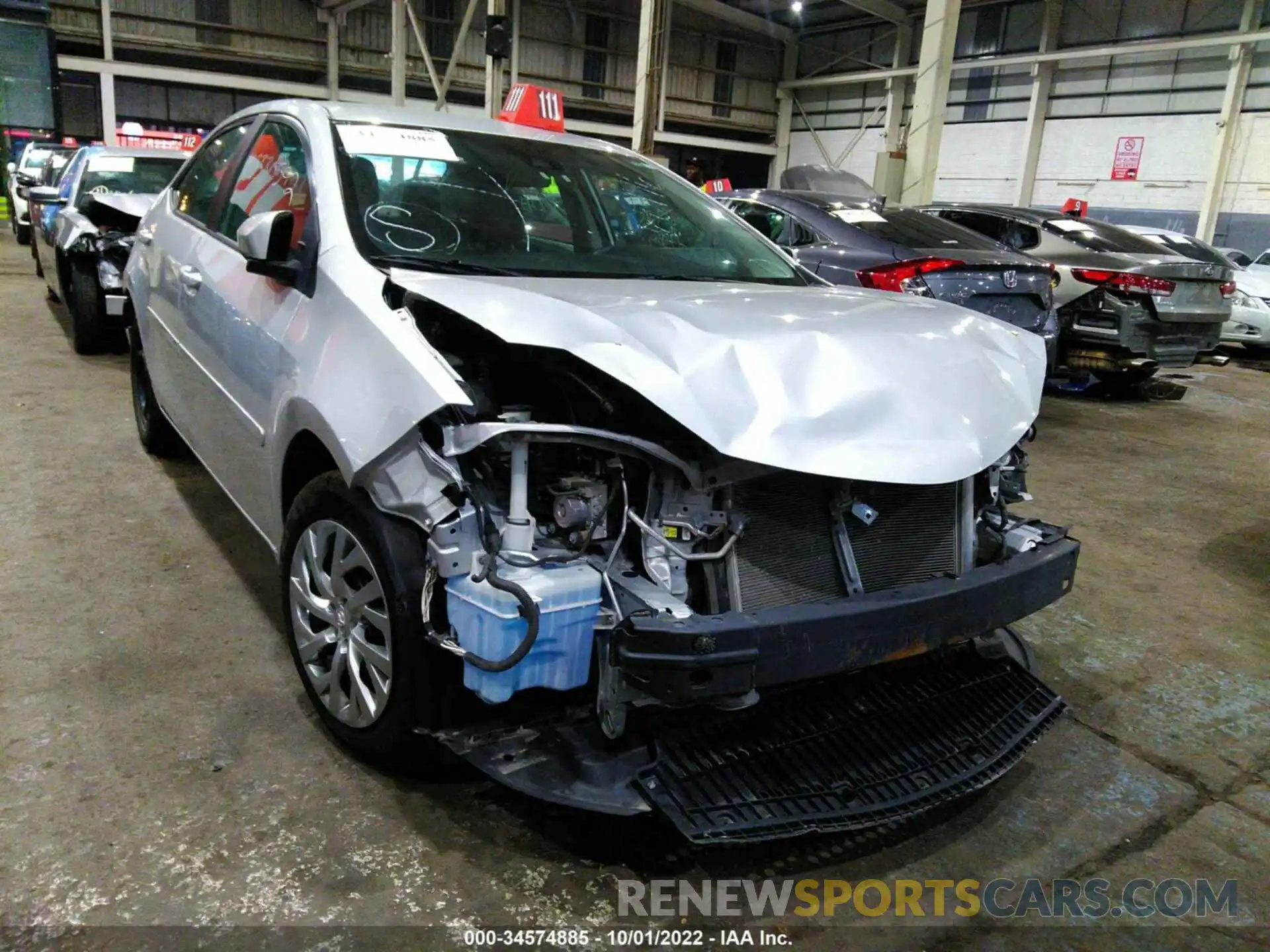 1 Photograph of a damaged car 000BURHE0KC166996 TOYOTA COROLLA 2019