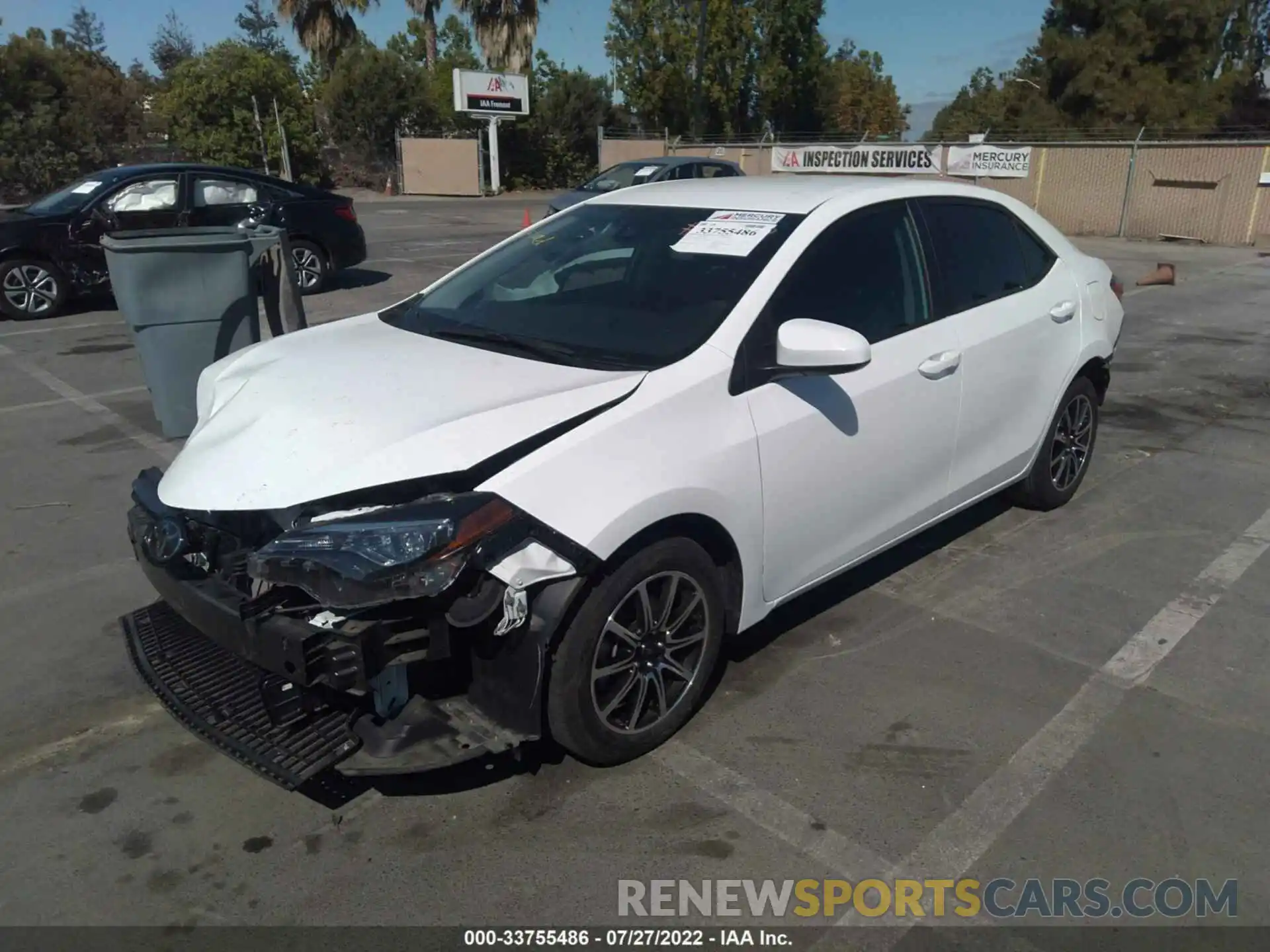 2 Photograph of a damaged car 2T1BURHE0KC199223 TOYOTA COROLLA 2019