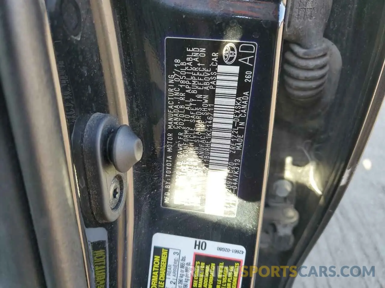 12 Photograph of a damaged car 2T1BURHE1KC146711 TOYOTA COROLLA 2019