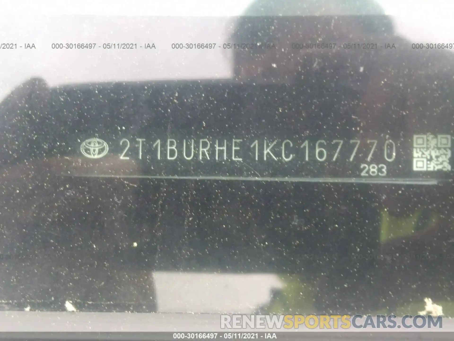 9 Photograph of a damaged car 2T1BURHE1KC167770 TOYOTA COROLLA 2019