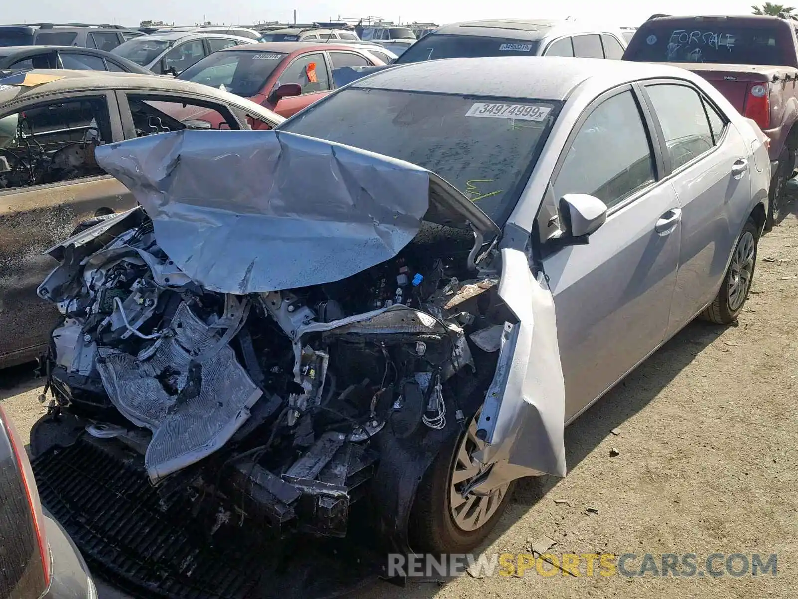 2 Photograph of a damaged car 2T1BURHE1KC180874 TOYOTA COROLLA 2019