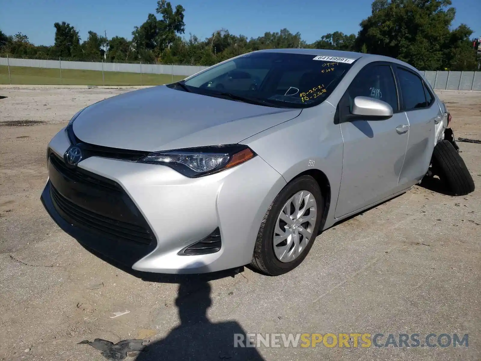 2 Photograph of a damaged car 2T1BURHE1KC190997 TOYOTA COROLLA 2019