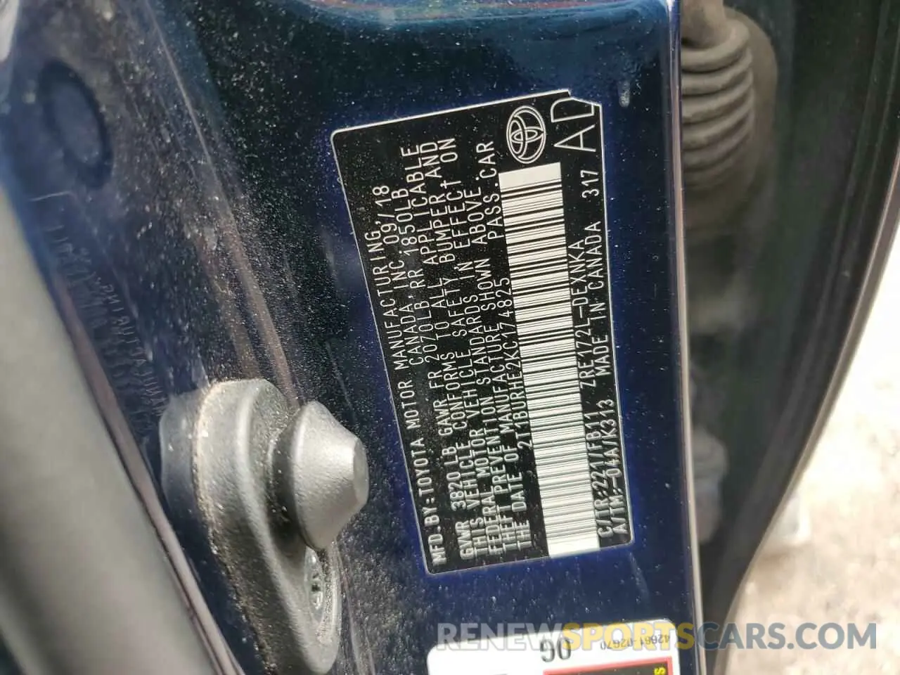 13 Photograph of a damaged car 2T1BURHE2KC174825 TOYOTA COROLLA 2019