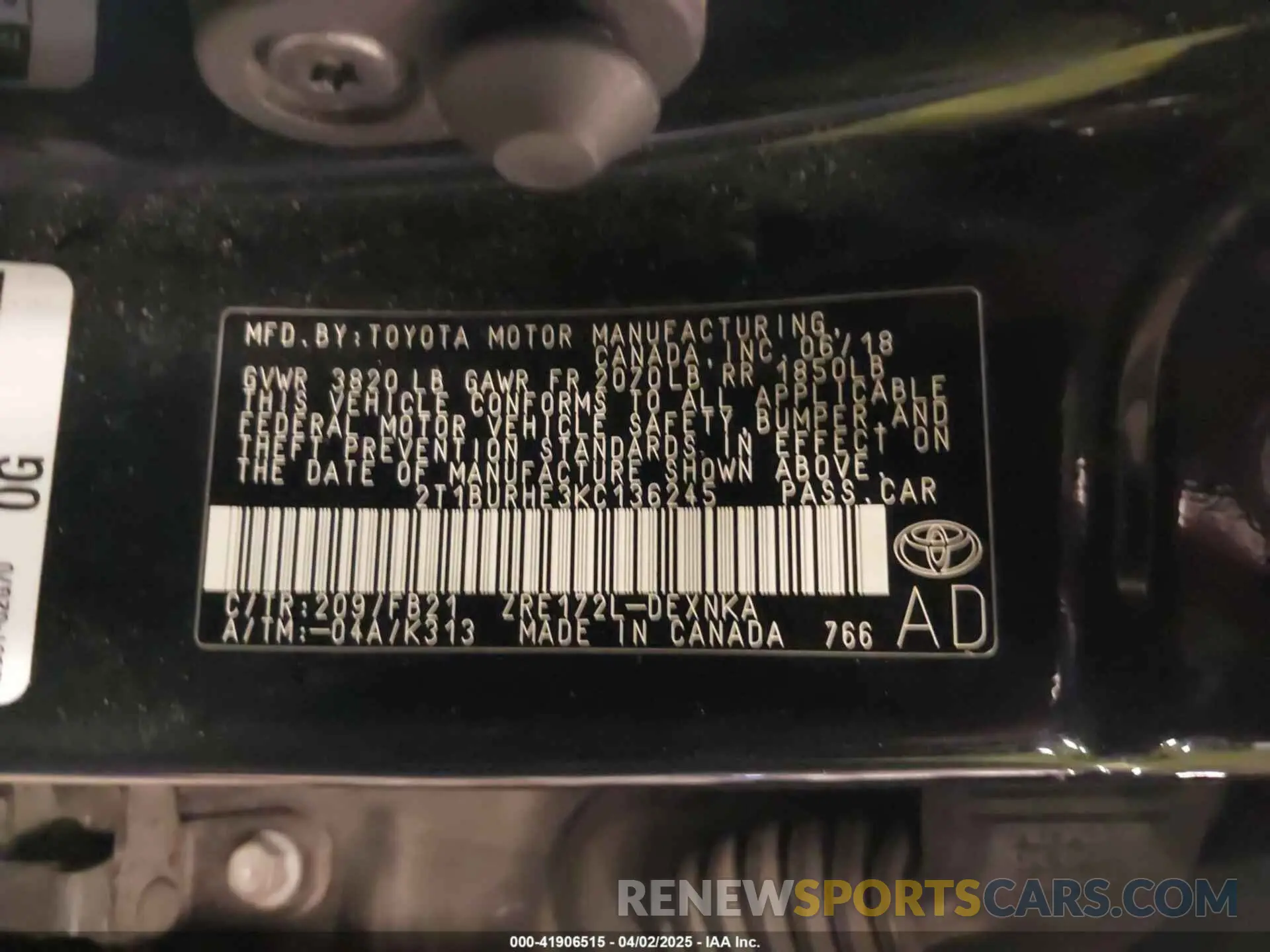 9 Photograph of a damaged car 2T1BURHE3KC136245 TOYOTA COROLLA 2019