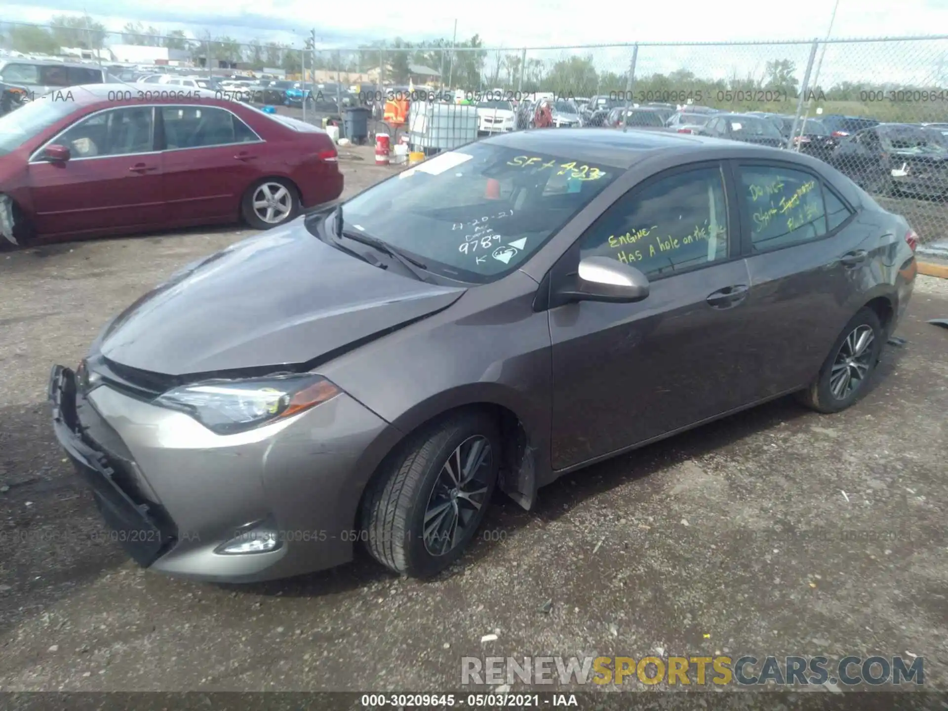 2 Photograph of a damaged car 2T1BURHE4KC159789 TOYOTA COROLLA 2019