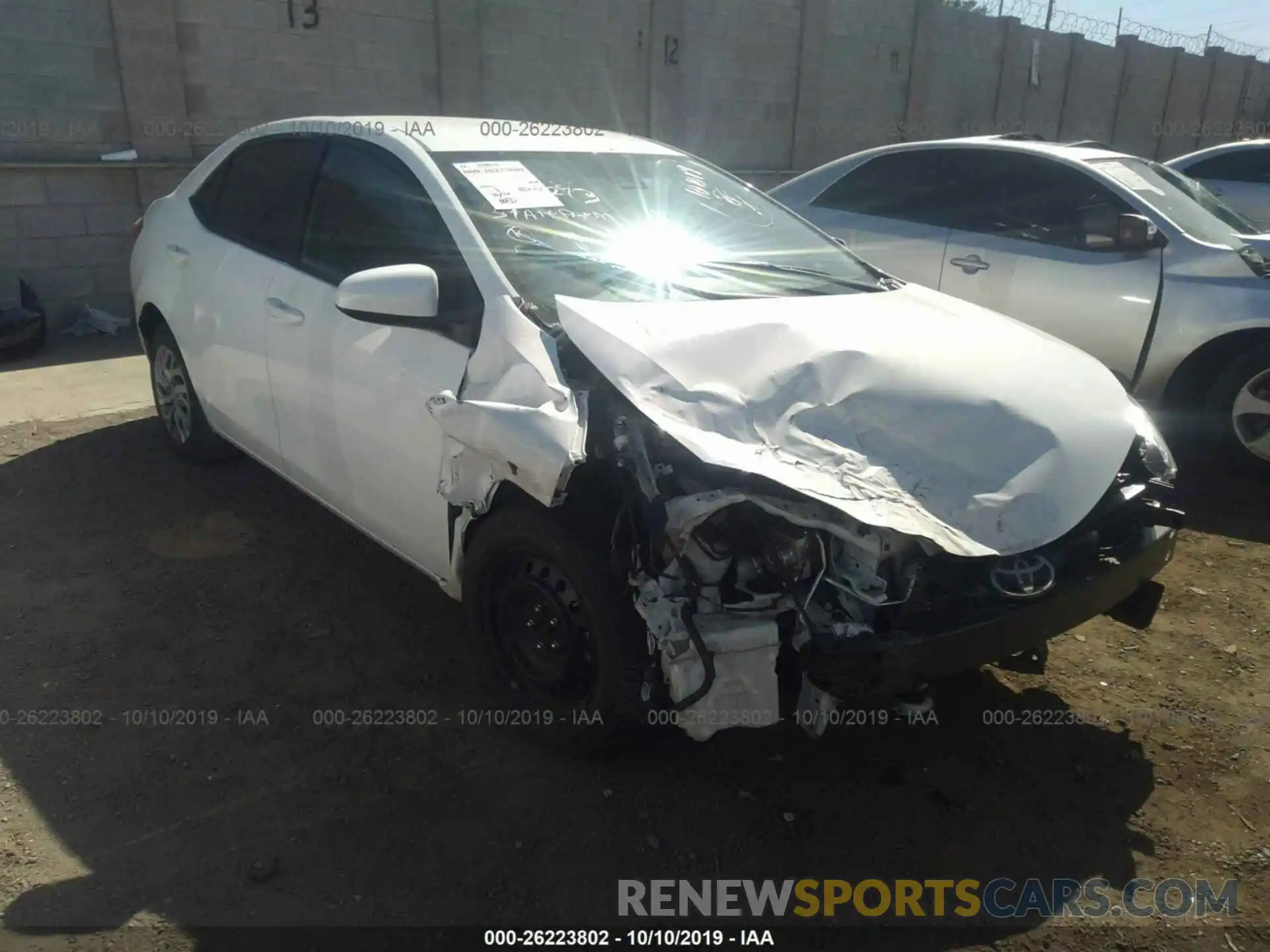 1 Photograph of a damaged car 2T1BURHE4KC205783 TOYOTA COROLLA 2019