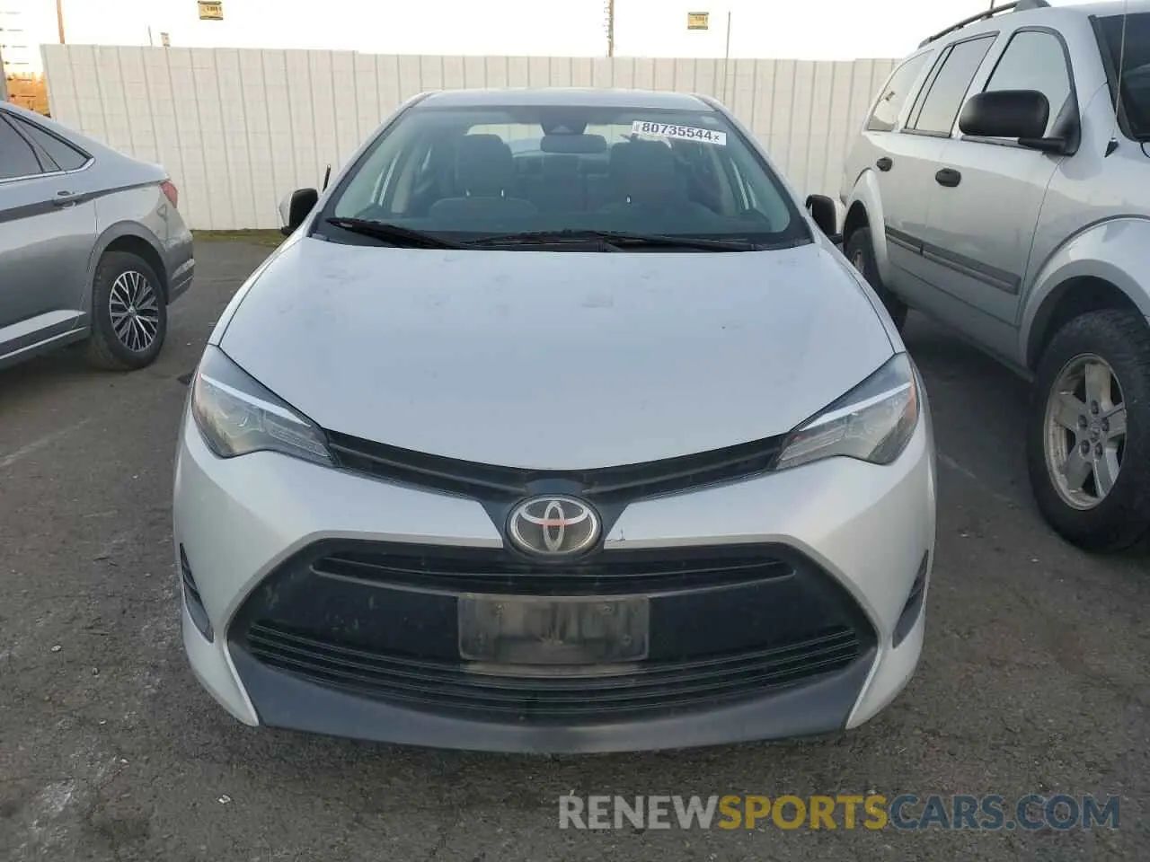 5 Photograph of a damaged car 2T1BURHE5KC183874 TOYOTA COROLLA 2019