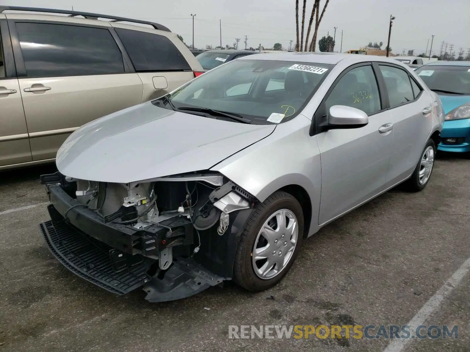 2 Photograph of a damaged car 2T1BURHE5KC232166 TOYOTA COROLLA 2019