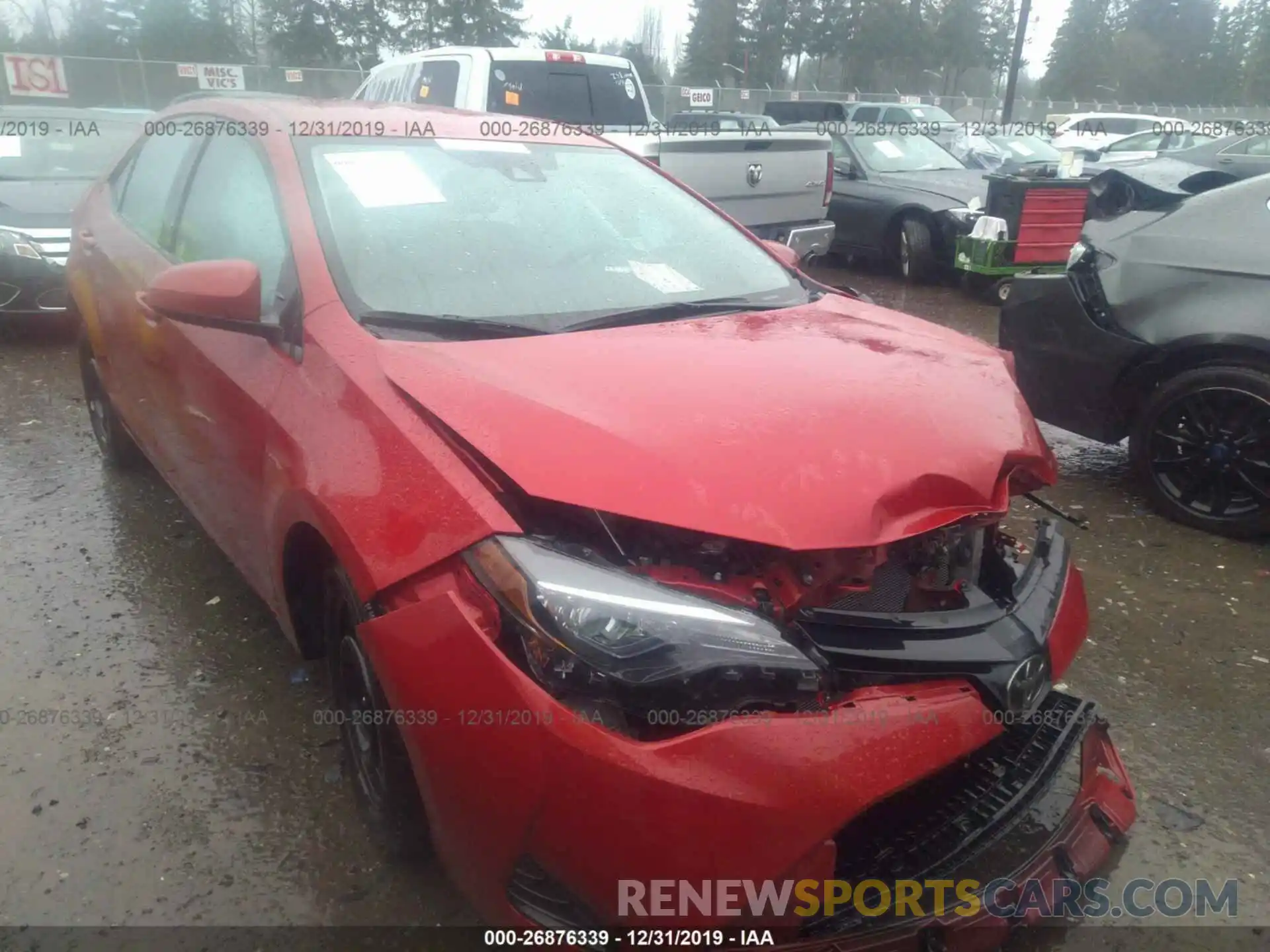 1 Photograph of a damaged car 2T1BURHE5KC232636 TOYOTA COROLLA 2019