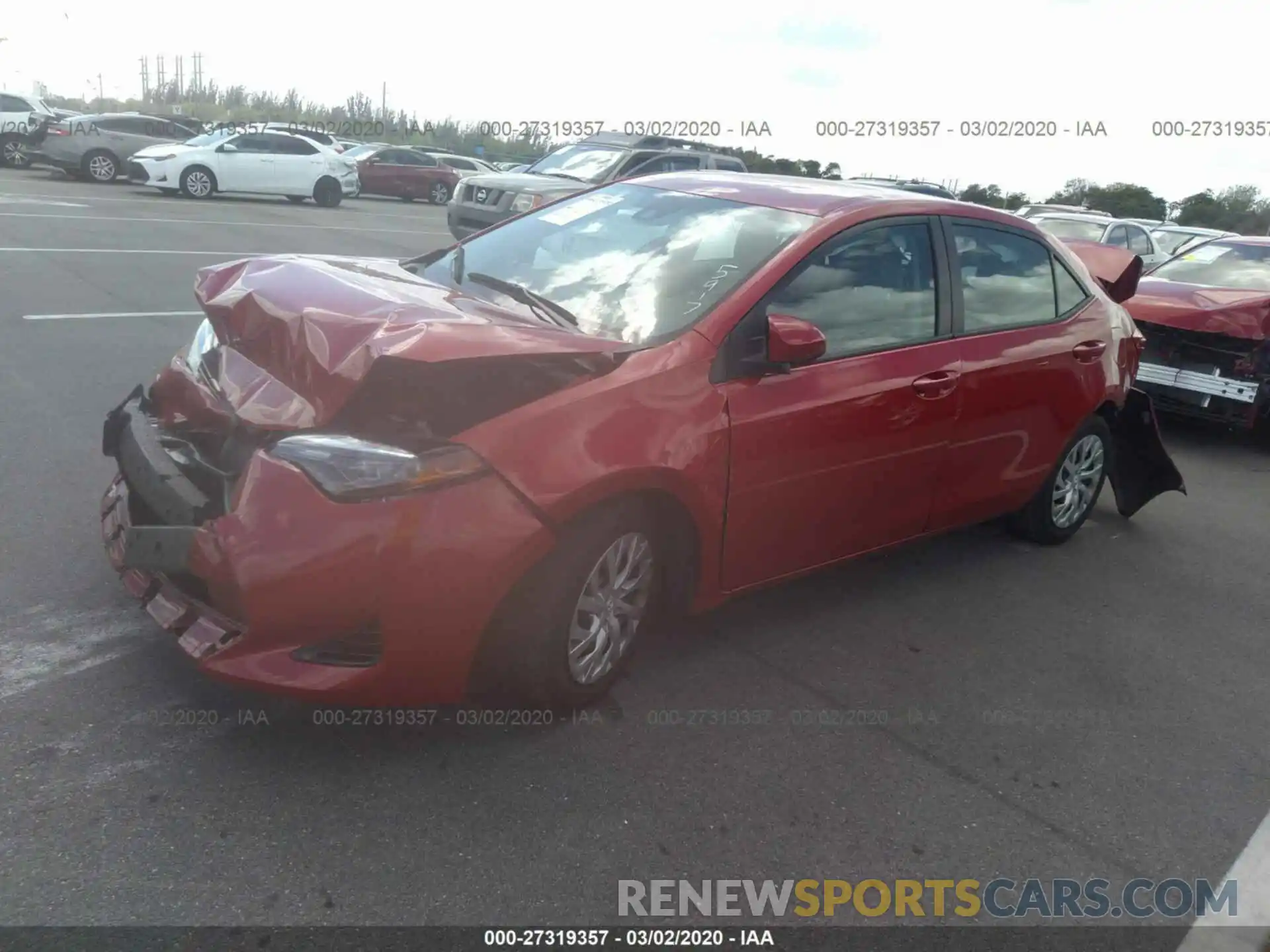 2 Photograph of a damaged car 2T1BURHE6KC165917 TOYOTA COROLLA 2019