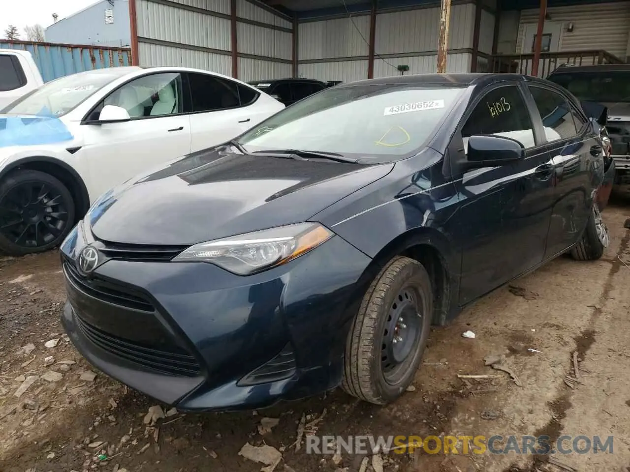 2 Photograph of a damaged car 2T1BURHE6KC176433 TOYOTA COROLLA 2019